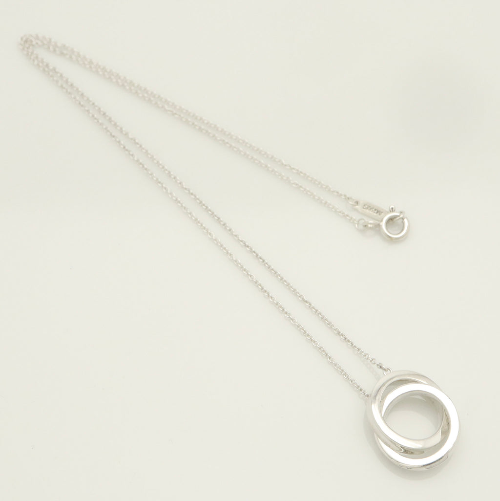 Tiffany & Co. 1837 Interlocking Circles Lariat Necklace Sterling Silver 925