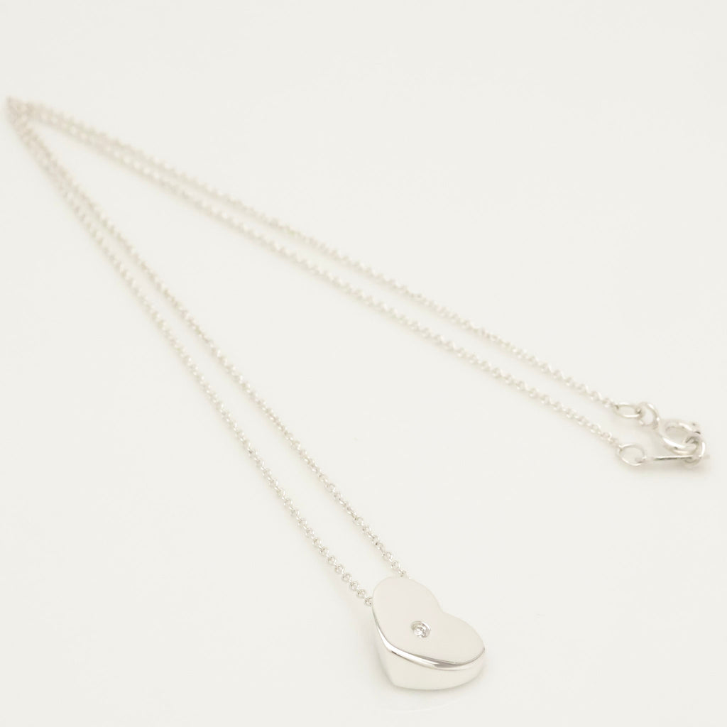   Tiffany & Co. Modern Heart 1P Diamond Necklace Sterling Silver 925