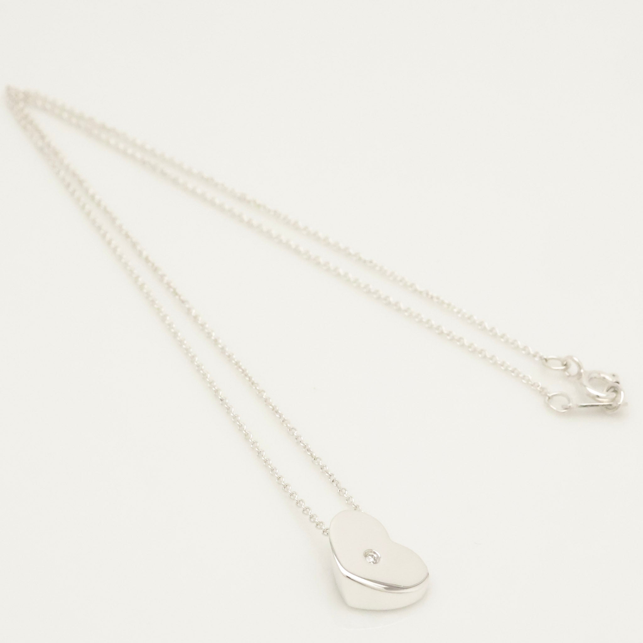  Tiffany & Co. Modern Heart 1P Diamond Necklace Sterling Silver 925