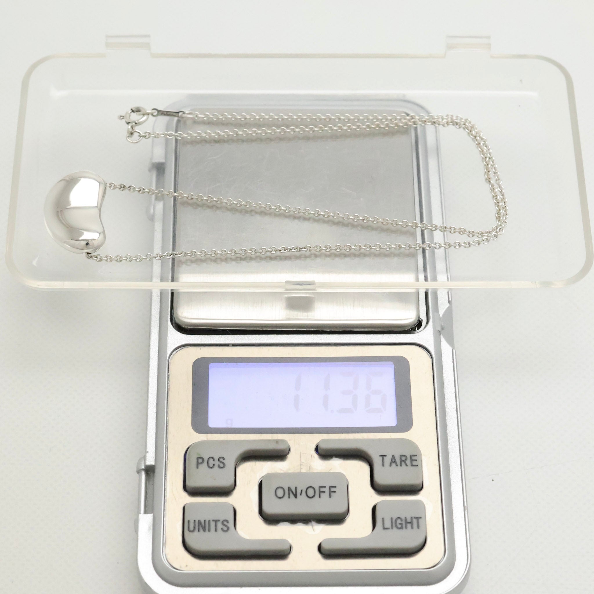  Tiffany & Co. Peretti Large  Bean Necklace  Sterling Silver 925 