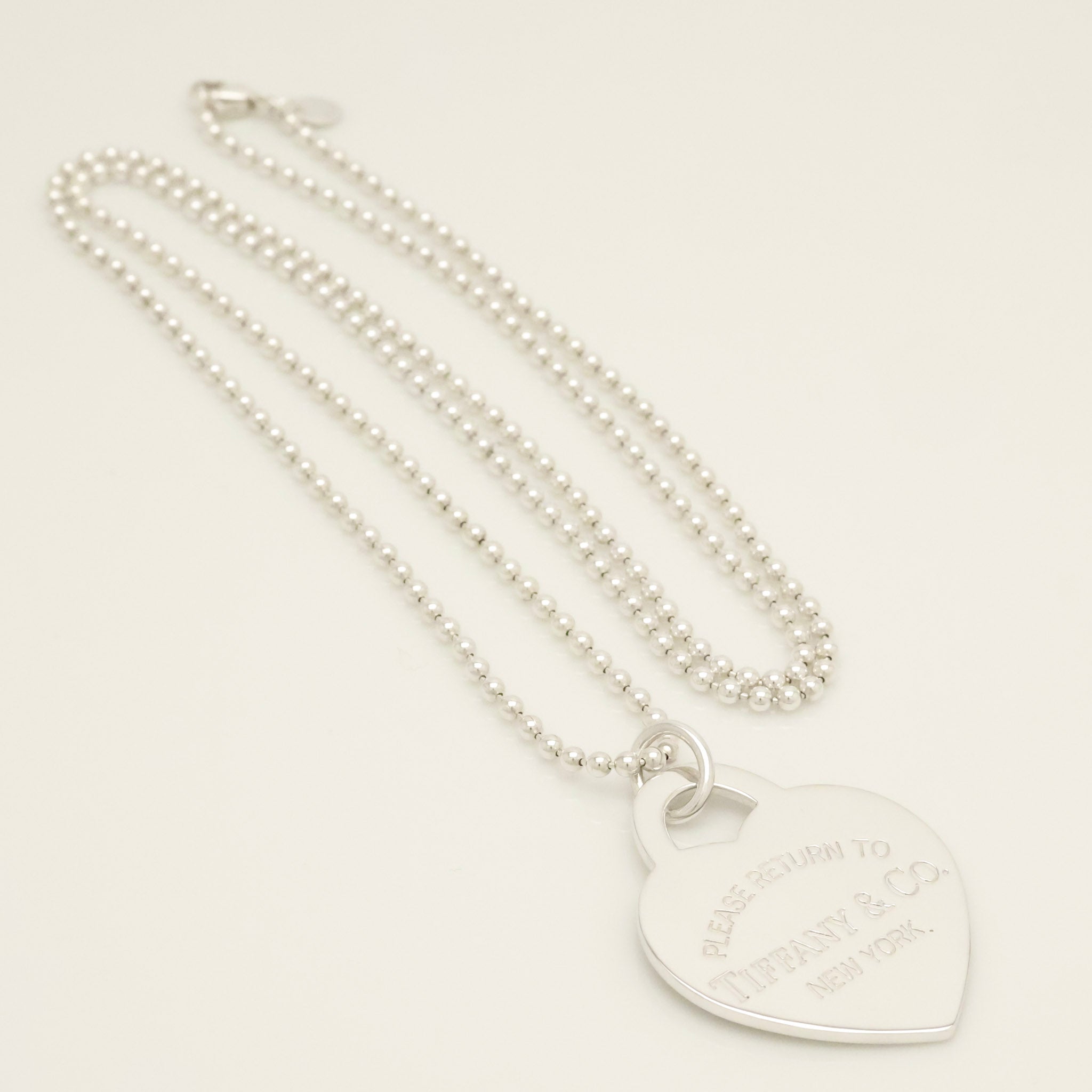 TIFFANY&Co. リターントゥ ティファニー ラージ ハート タグ ボール チェーン ネックレス AG925