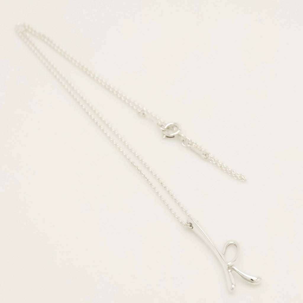 Tiffany & Co. Initial Letter "K" Pendant Necklace Sterling Silver 925