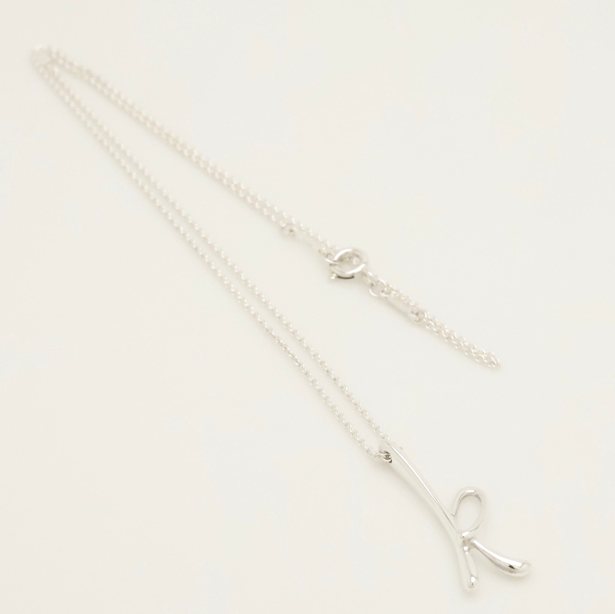 Tiffany & Co. Initial Letter "K" Pendant Necklace Sterling Silver 925