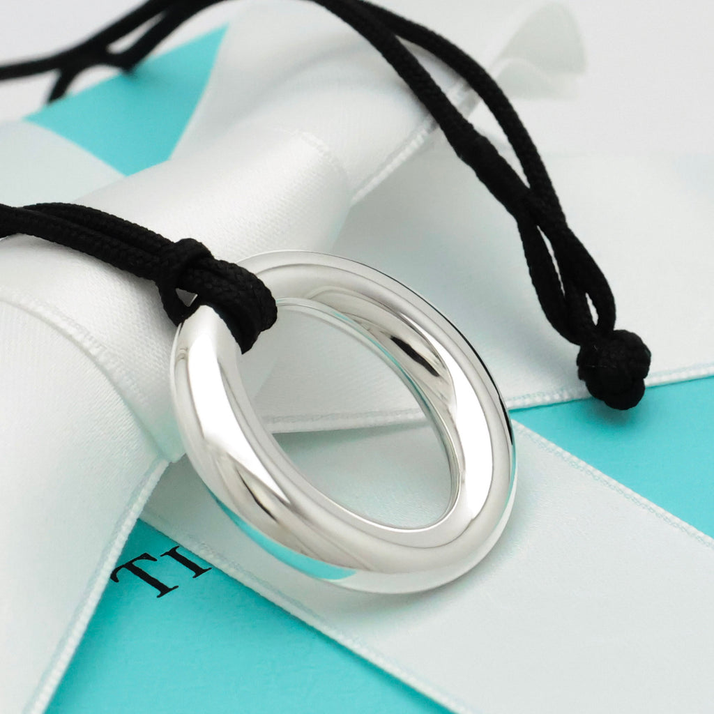  Tiffany & Co. Seviana Silk Cord Necklace Sterling Silver 925