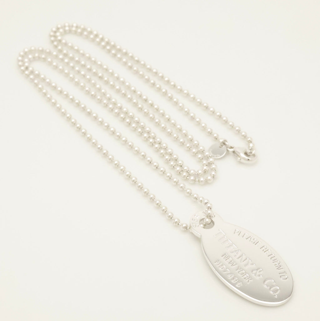 TIFFANY&Co.リターントゥ ティファニー オーバル タグ ボール チェーン ネックレス AG925