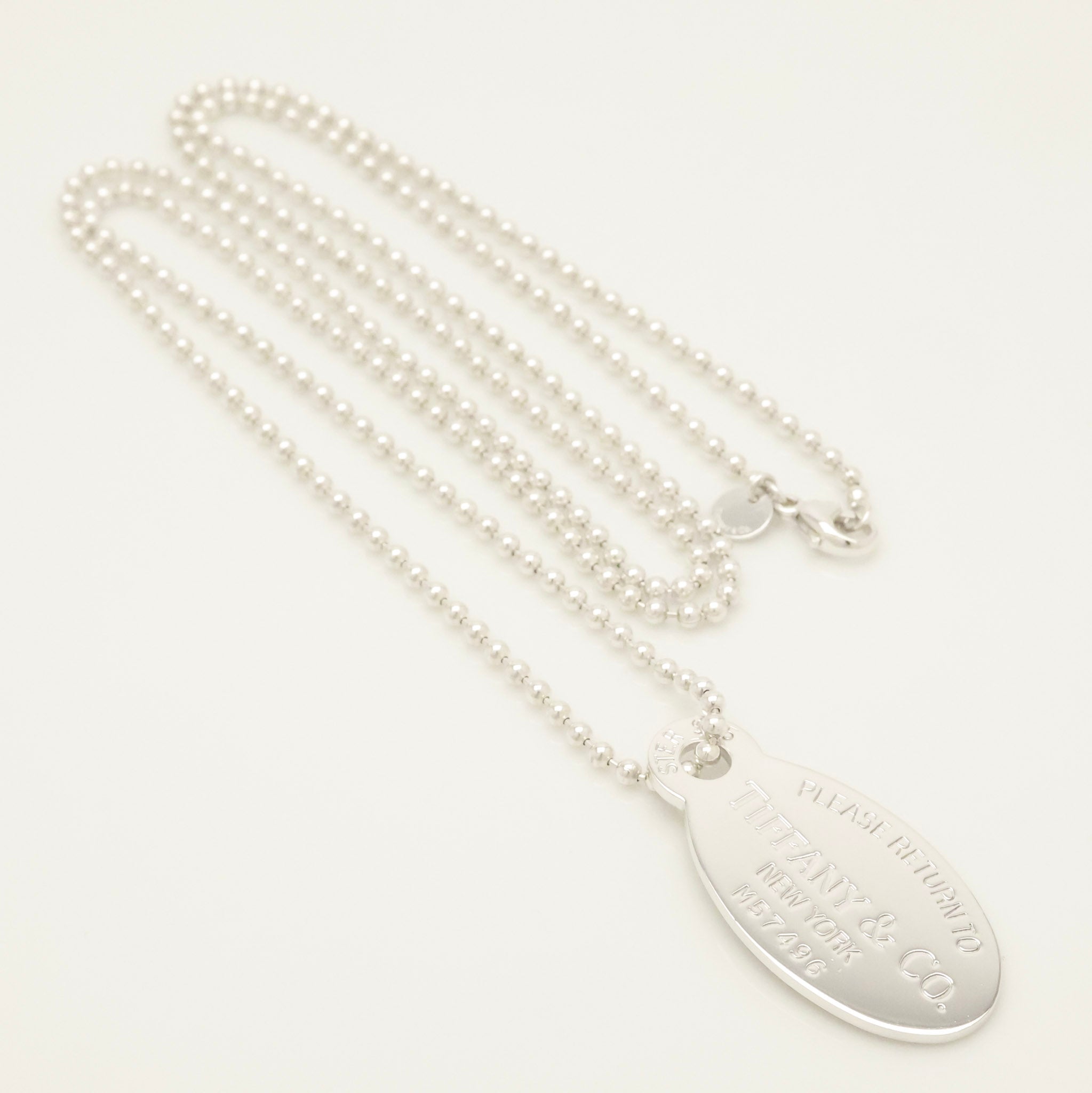 TIFFANY&Co.リターントゥ ティファニー オーバル タグ ボール チェーン ネックレス AG925