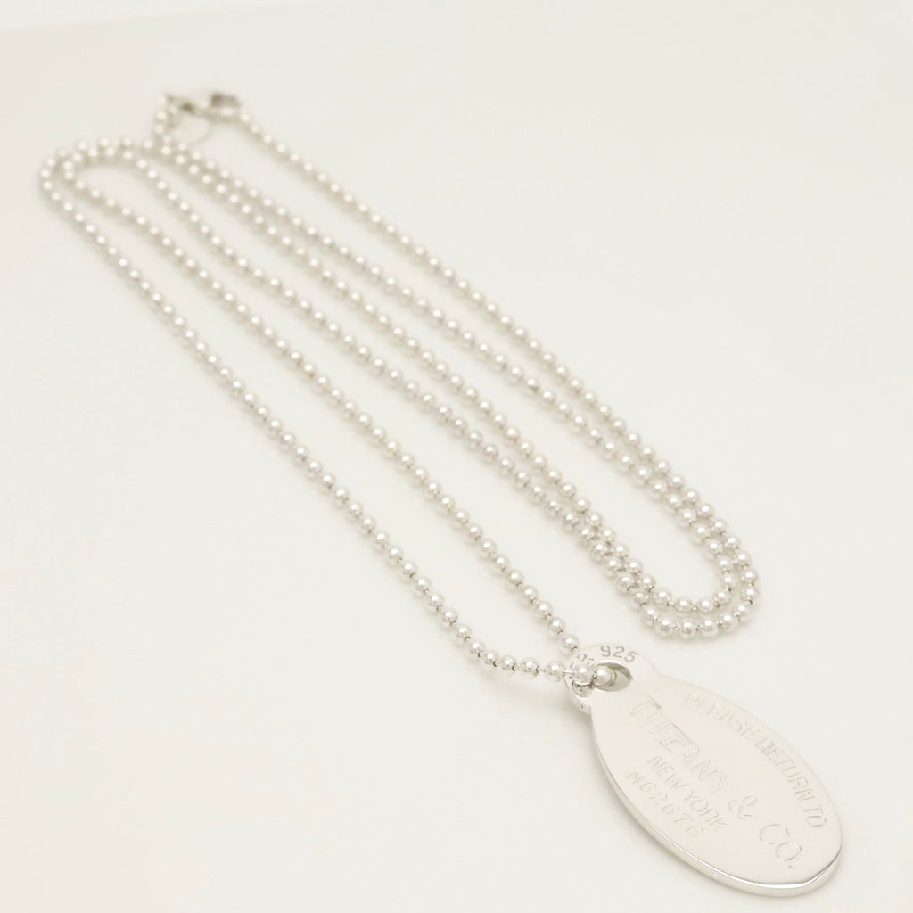 TIFFANY&Co.リターントゥ ティファニー オーバル タグ ボール チェーン ネックレス AG925