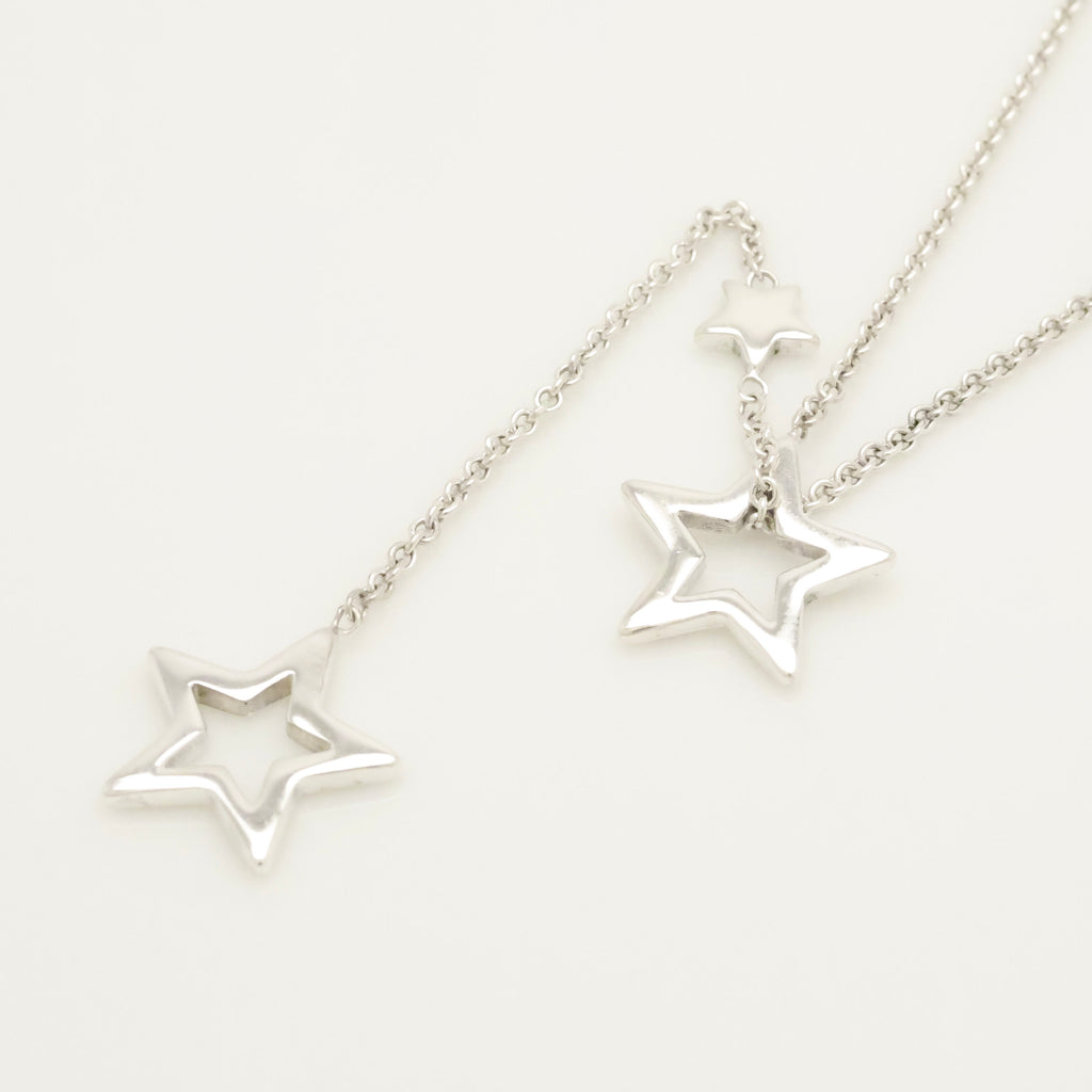 Tiffany & Co. Star Link Lariat Necklace Pendant Sterling Silver 925