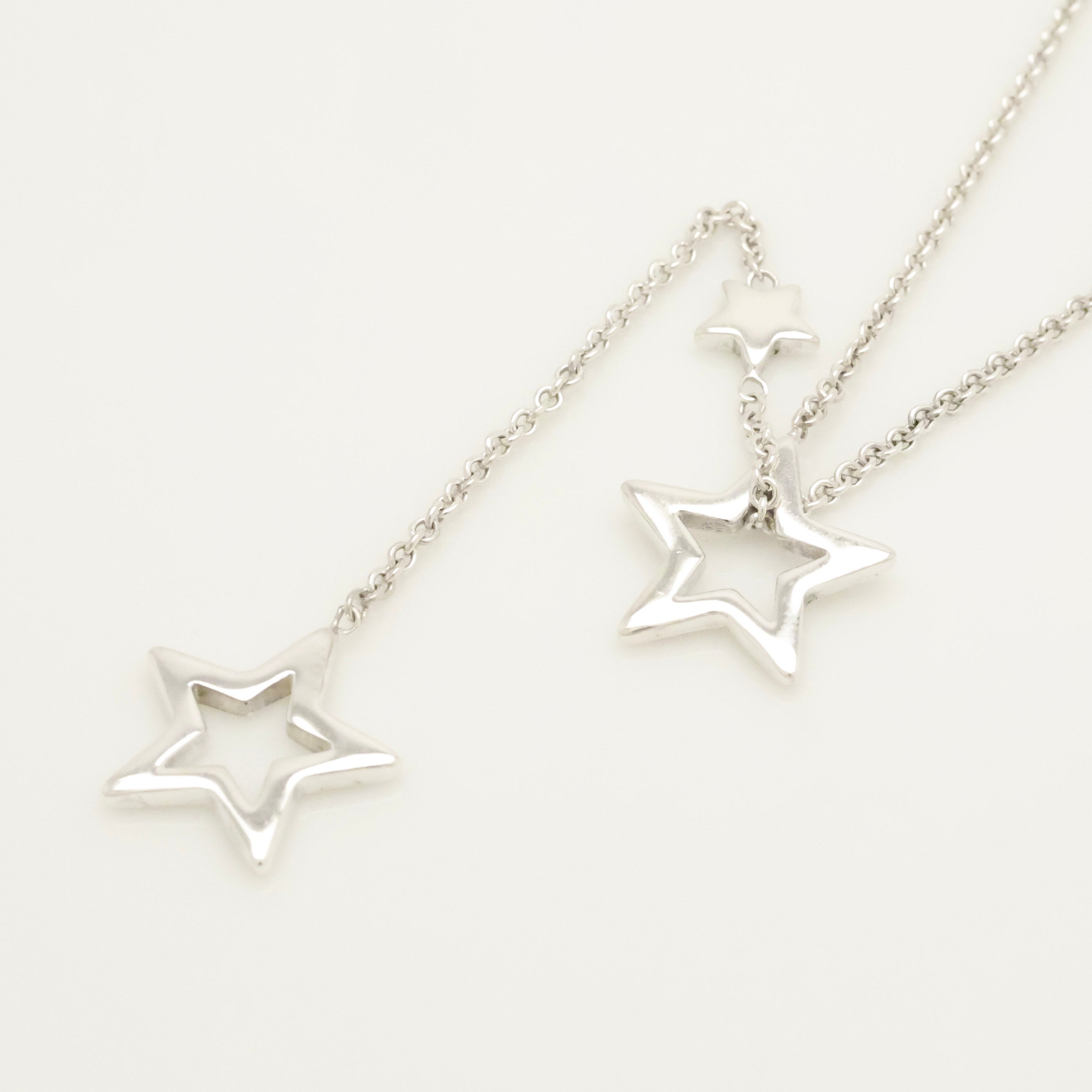 Tiffany & Co. Star Link Lariat Necklace Pendant Sterling Silver 925