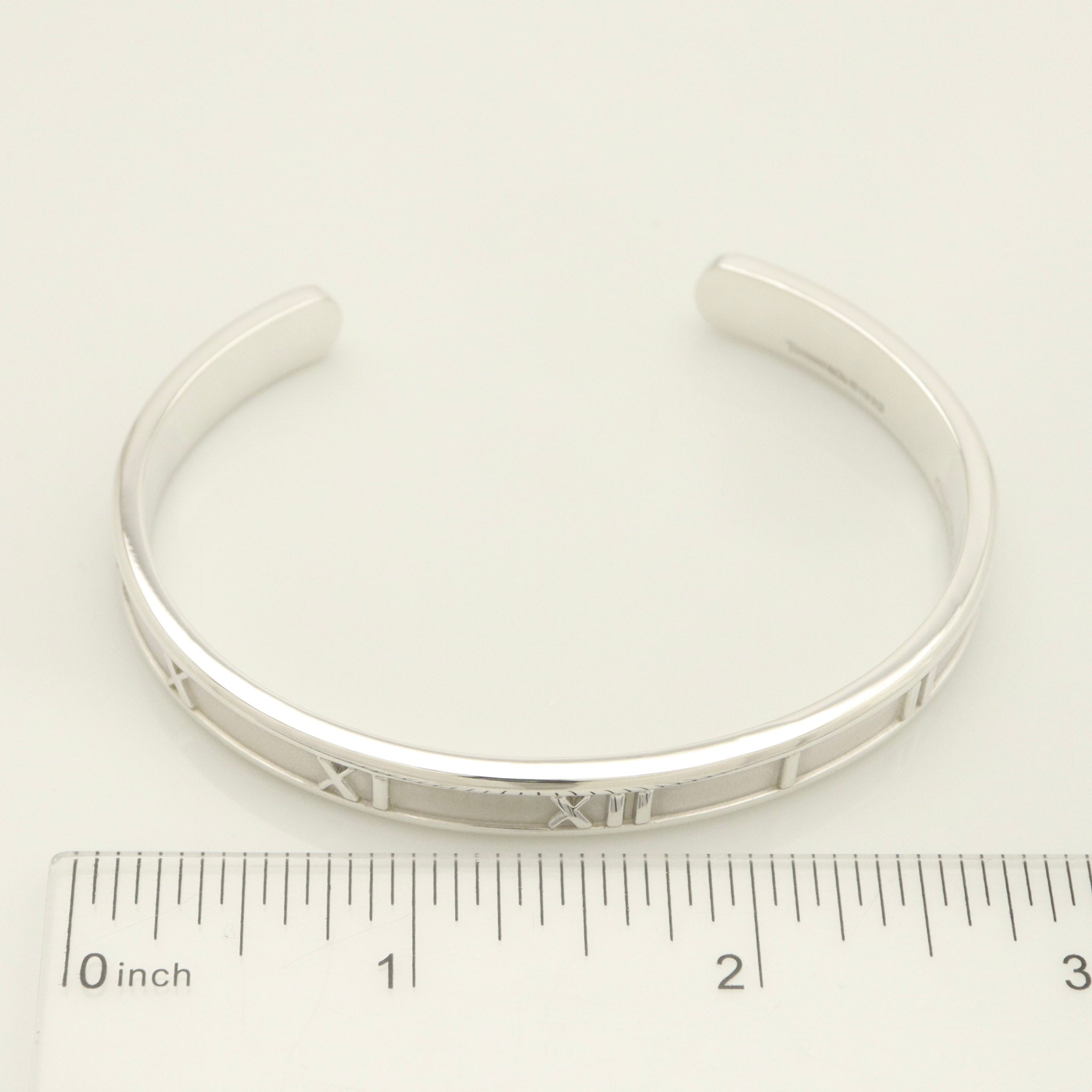 Tiffany & Co. Atlas Roman Numerals Cuff Bangle Bracelet Sterling Silver 925
