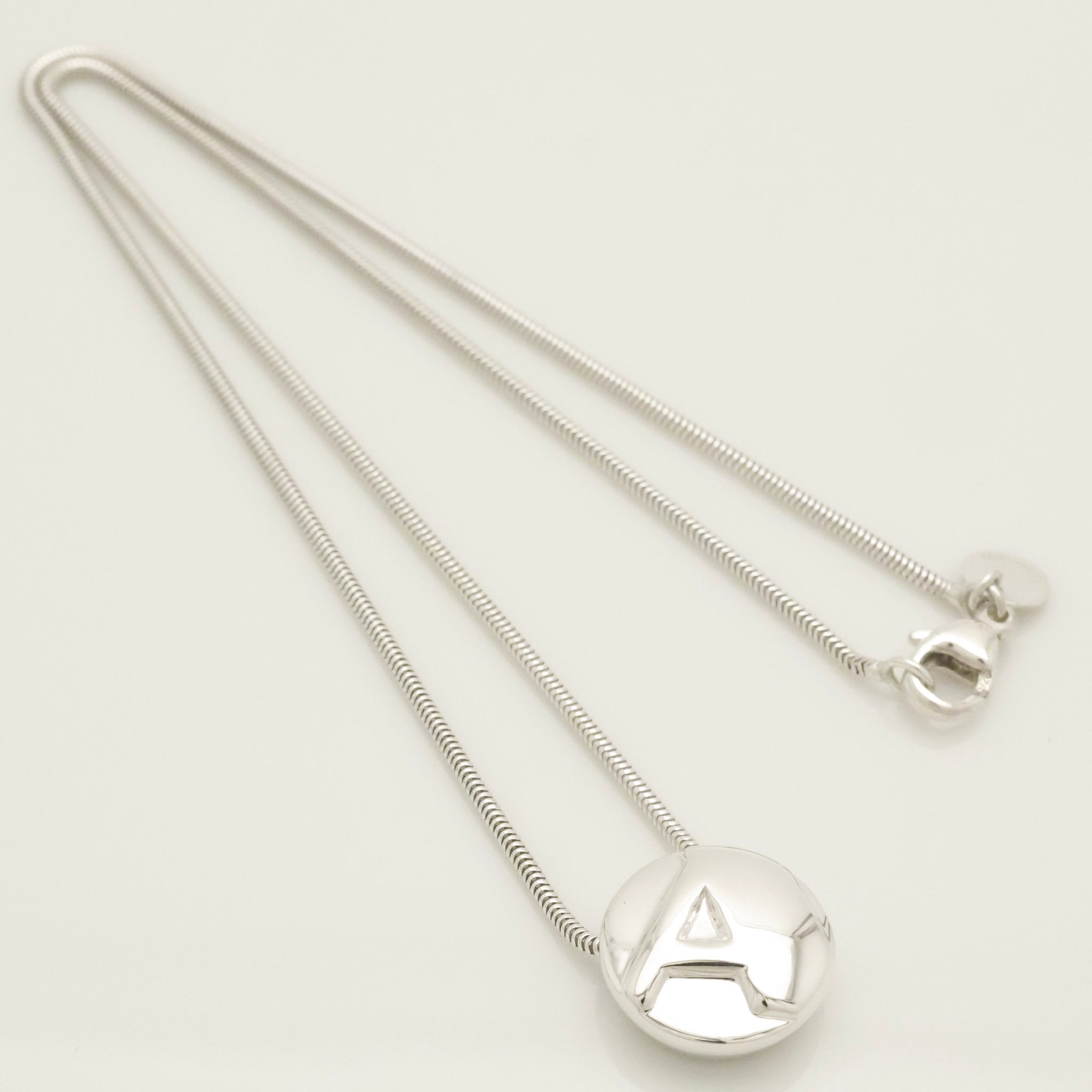  Tiffany & Co. Initial Letter "A" Round Necklace Sterling Silver 925