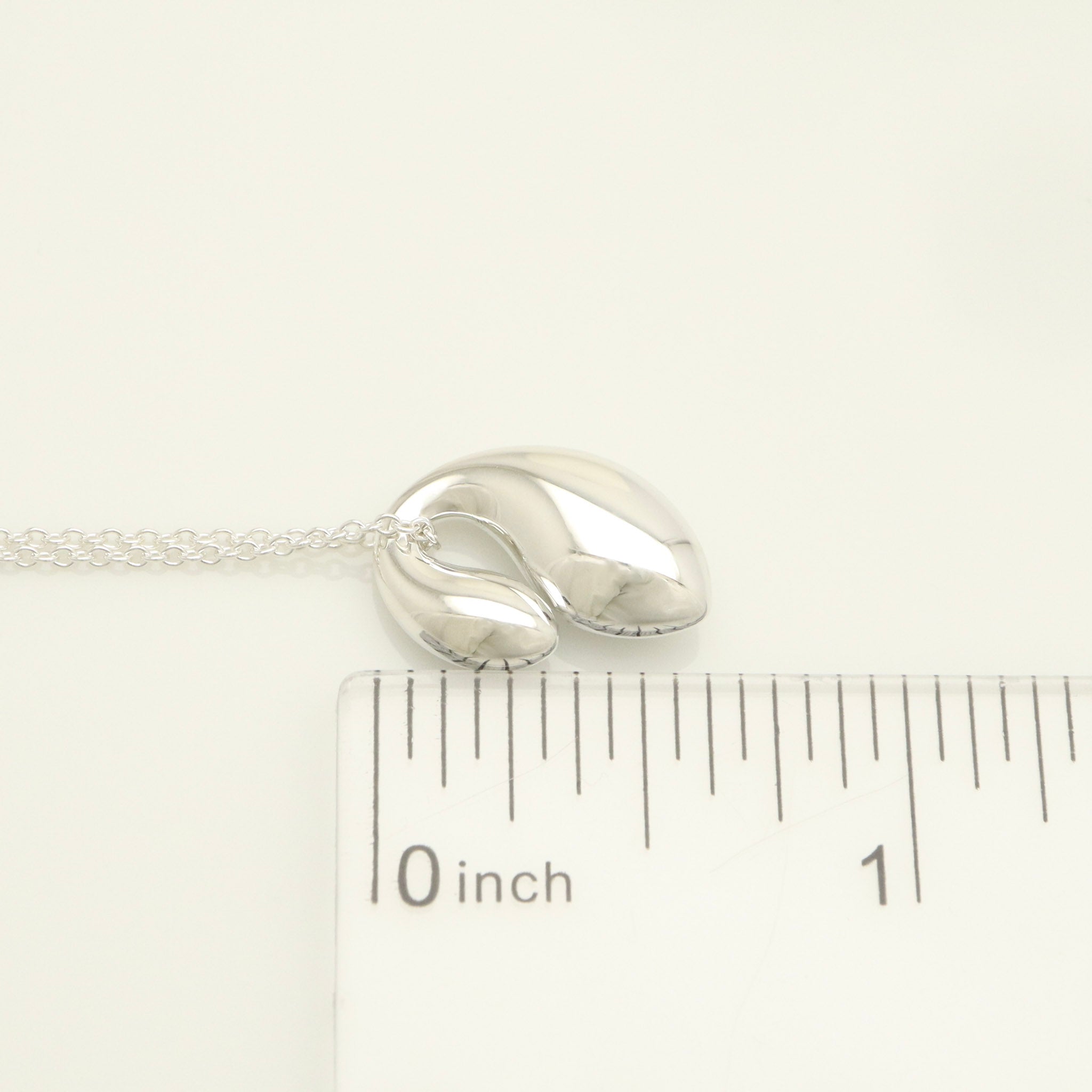Tiffany & Co. Elsa Peretti Sterling Silver Double Teardrop Pendant Necklace Sterling Silver 925