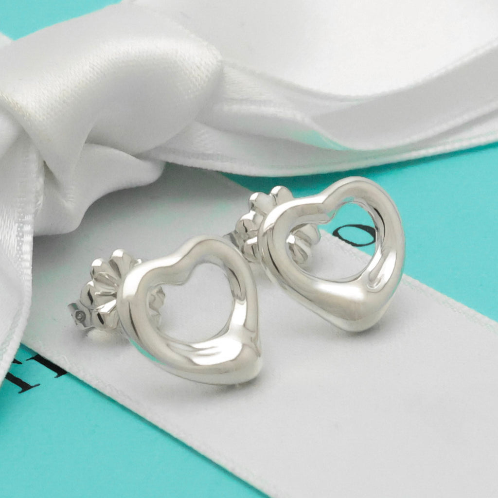 TIFFANY&Co.  オープンハート エルサペレッティ スタッド ピアス AG925