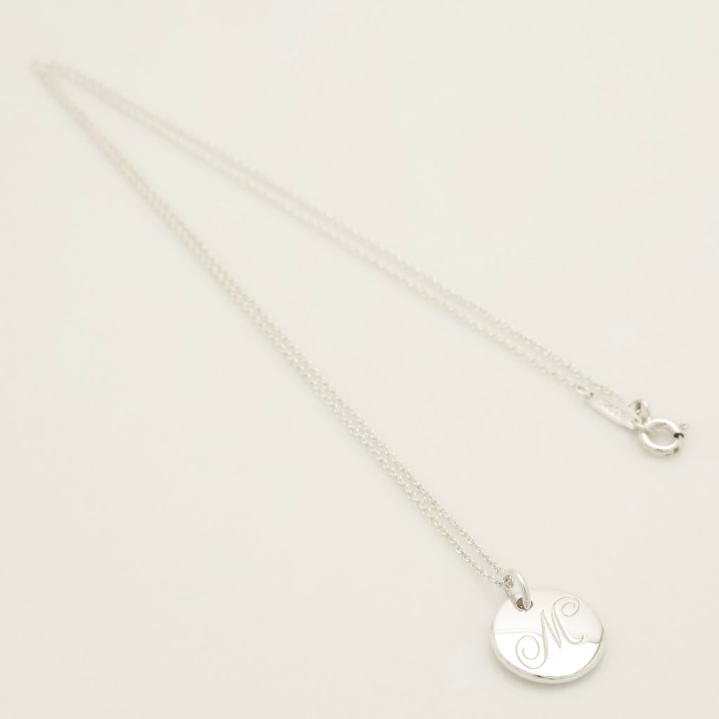 TIFFANY&Co. ノーツ レター ラウンド イニシャル M ディスク ネックレス AG925