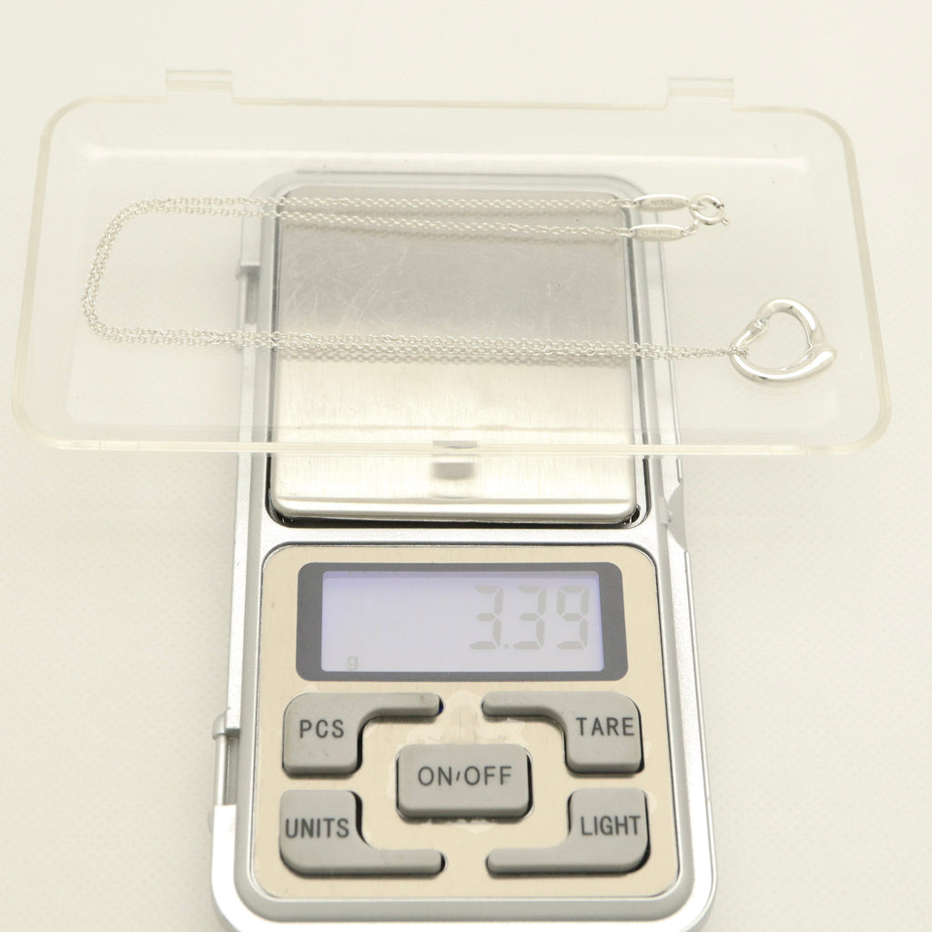 TIFFANY&Co. オープンハート 16mm 2P ダイヤモンド エルサペレッティ ネックレス AG925