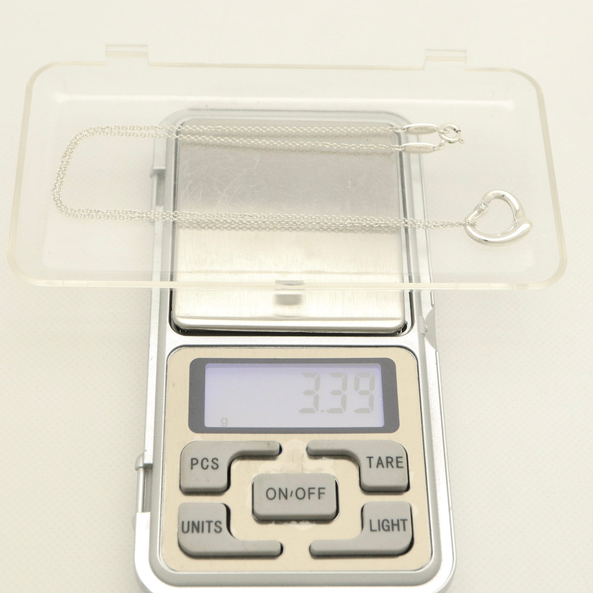 TIFFANY&Co. オープンハート 16mm 2P ダイヤモンド エルサペレッティ ネックレス AG925