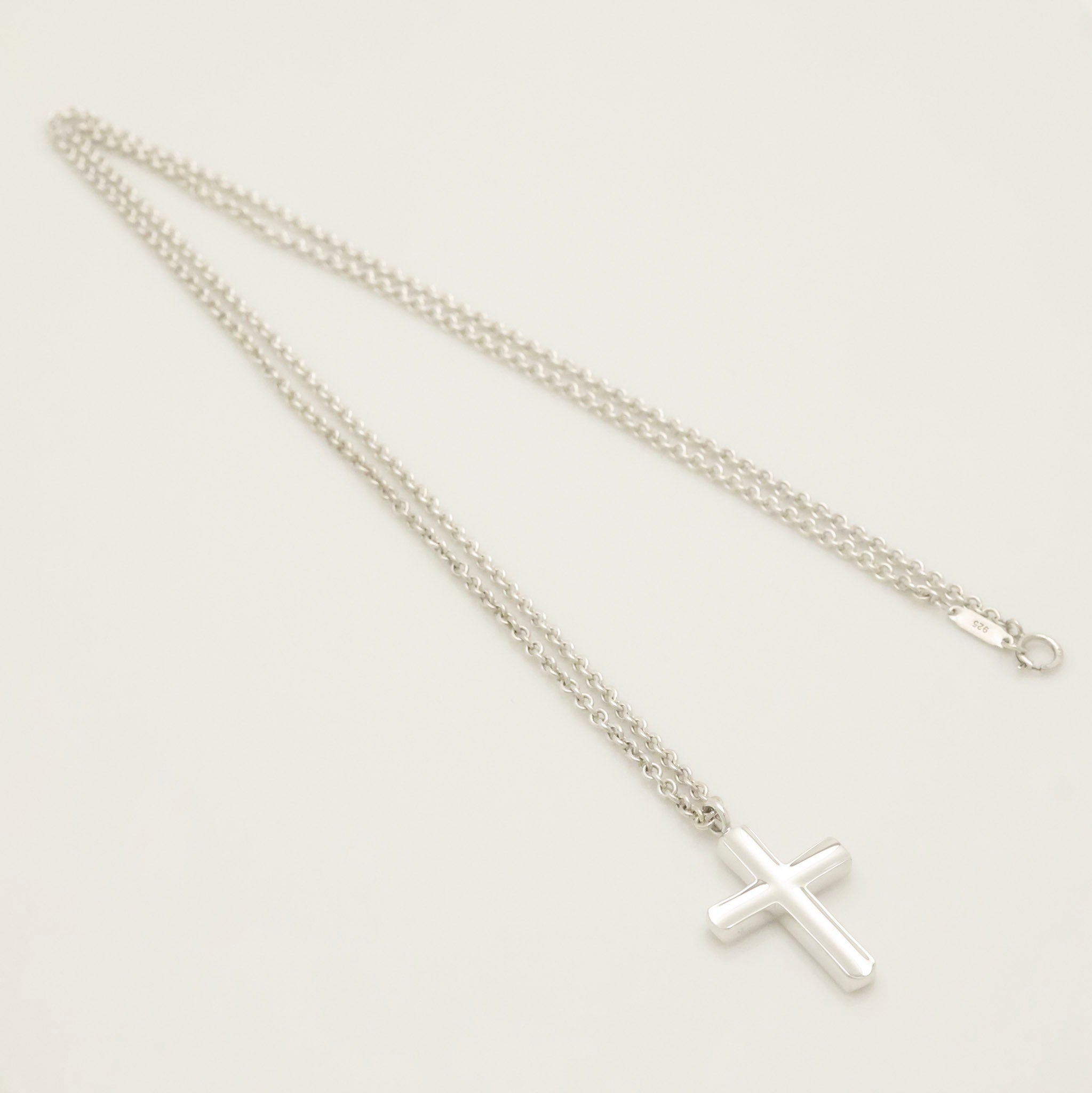  Tiffany & Co. Picasso Groove Cross Necklace Sterling Silver 925 