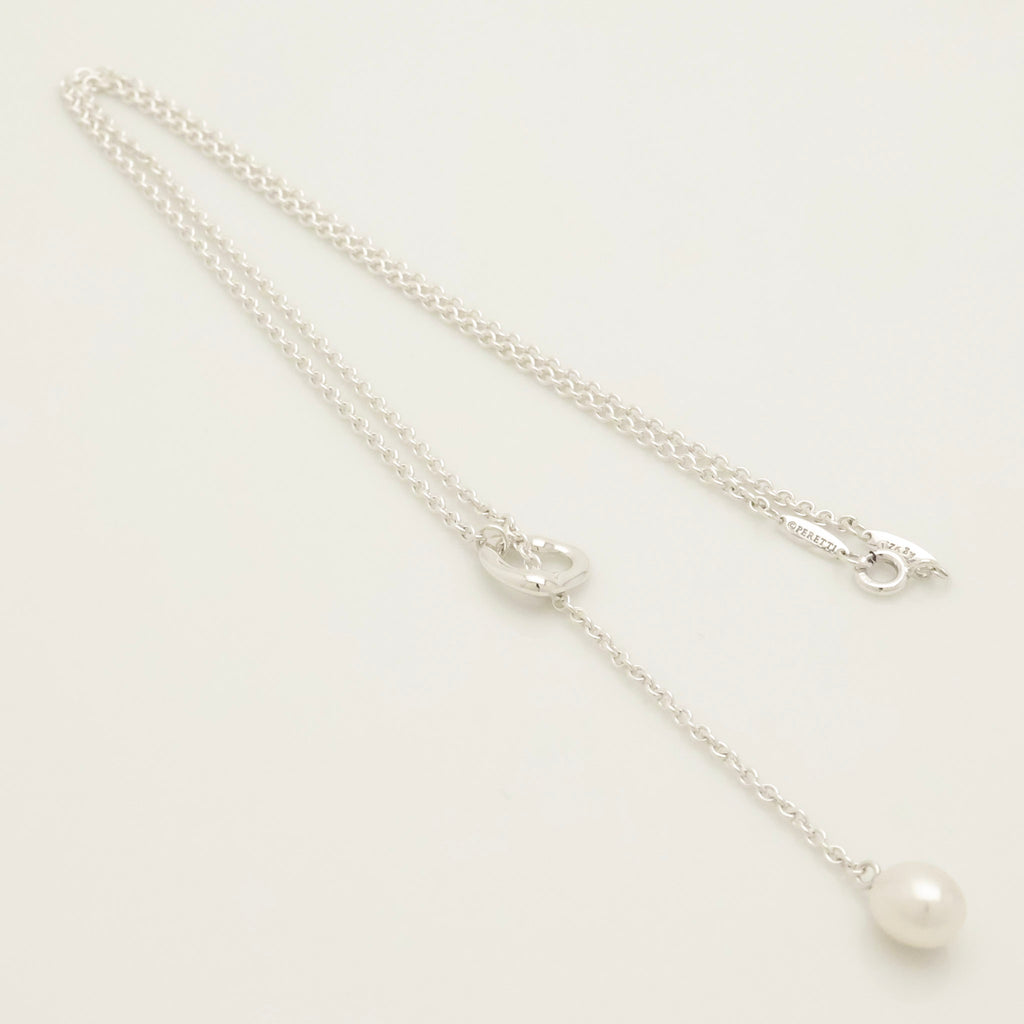TIFFANY&Co. エルサ ペレッティ オープンハート ラリアット フレッシュウォーター パール ネックレス AG925