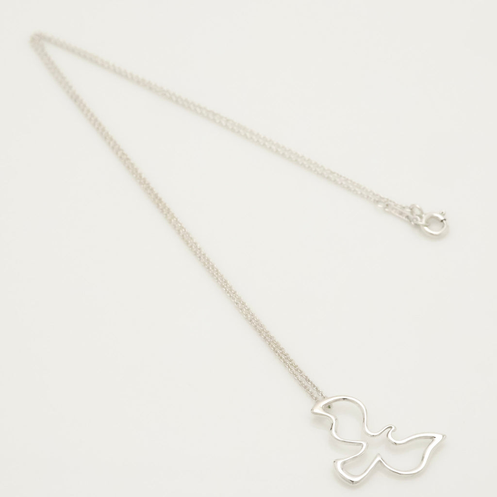 Tiffany & Co. Picasso Open Dove Bird Pendant Necklace Sterling Silver 925