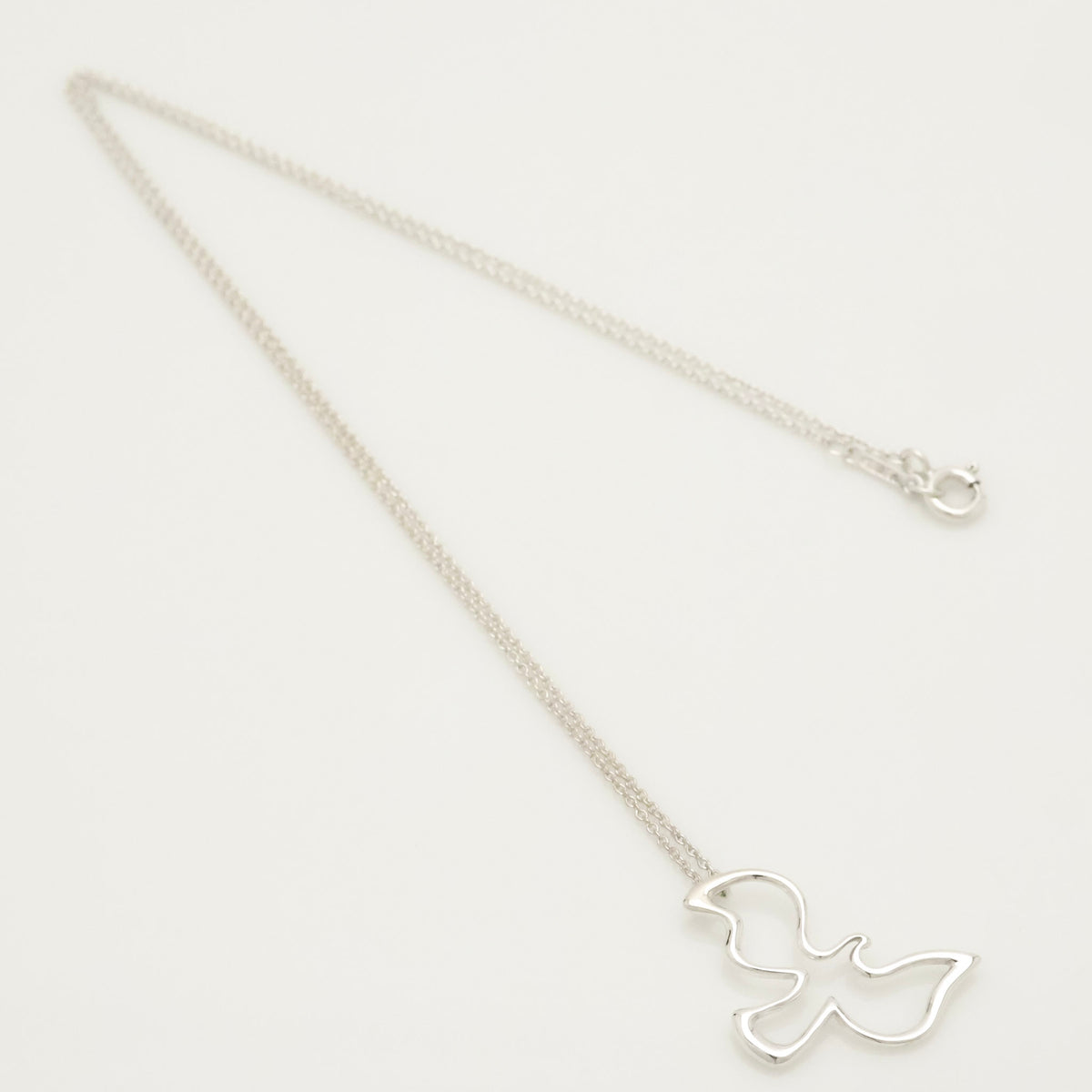 Tiffany & Co. Picasso Open Dove Bird Pendant Necklace Sterling Silver 925