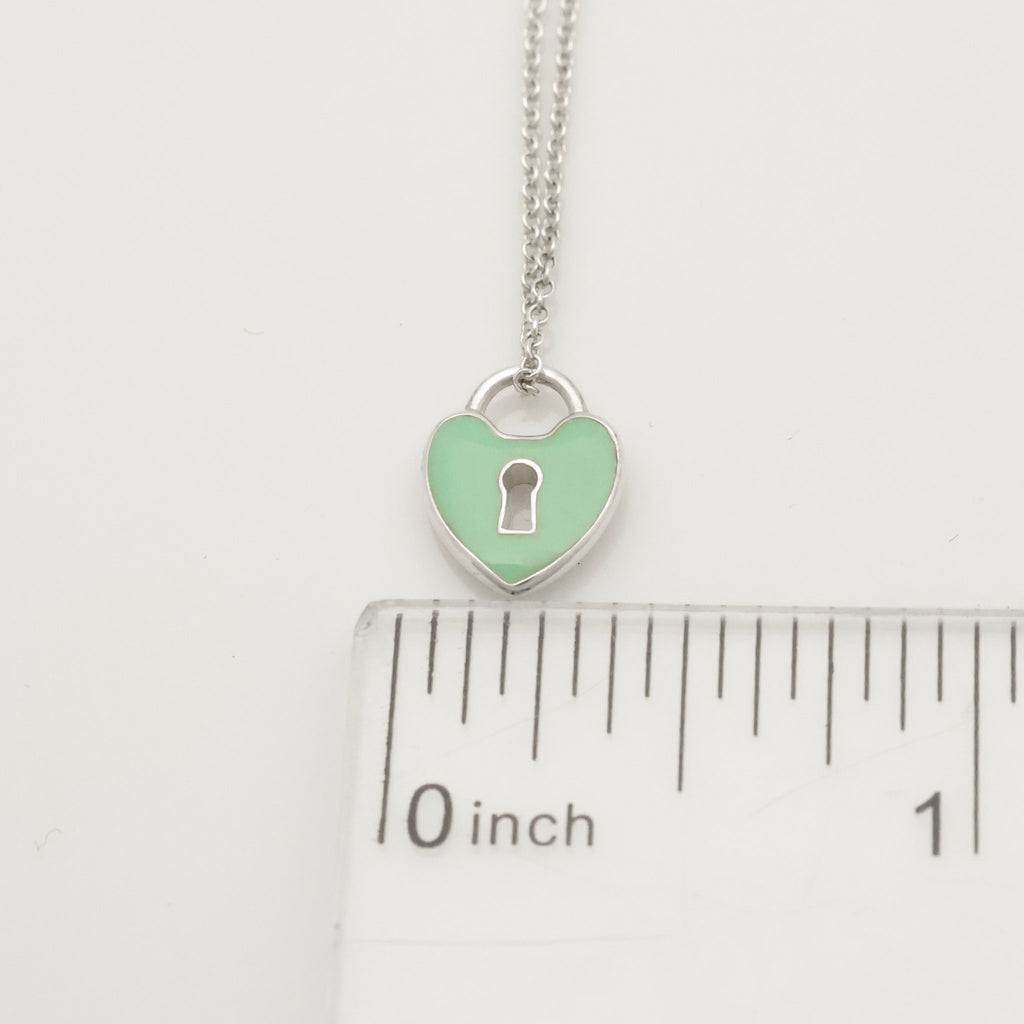 TIFFANY&Co. ハート ロック ブルーエナメル ネックレス AG925