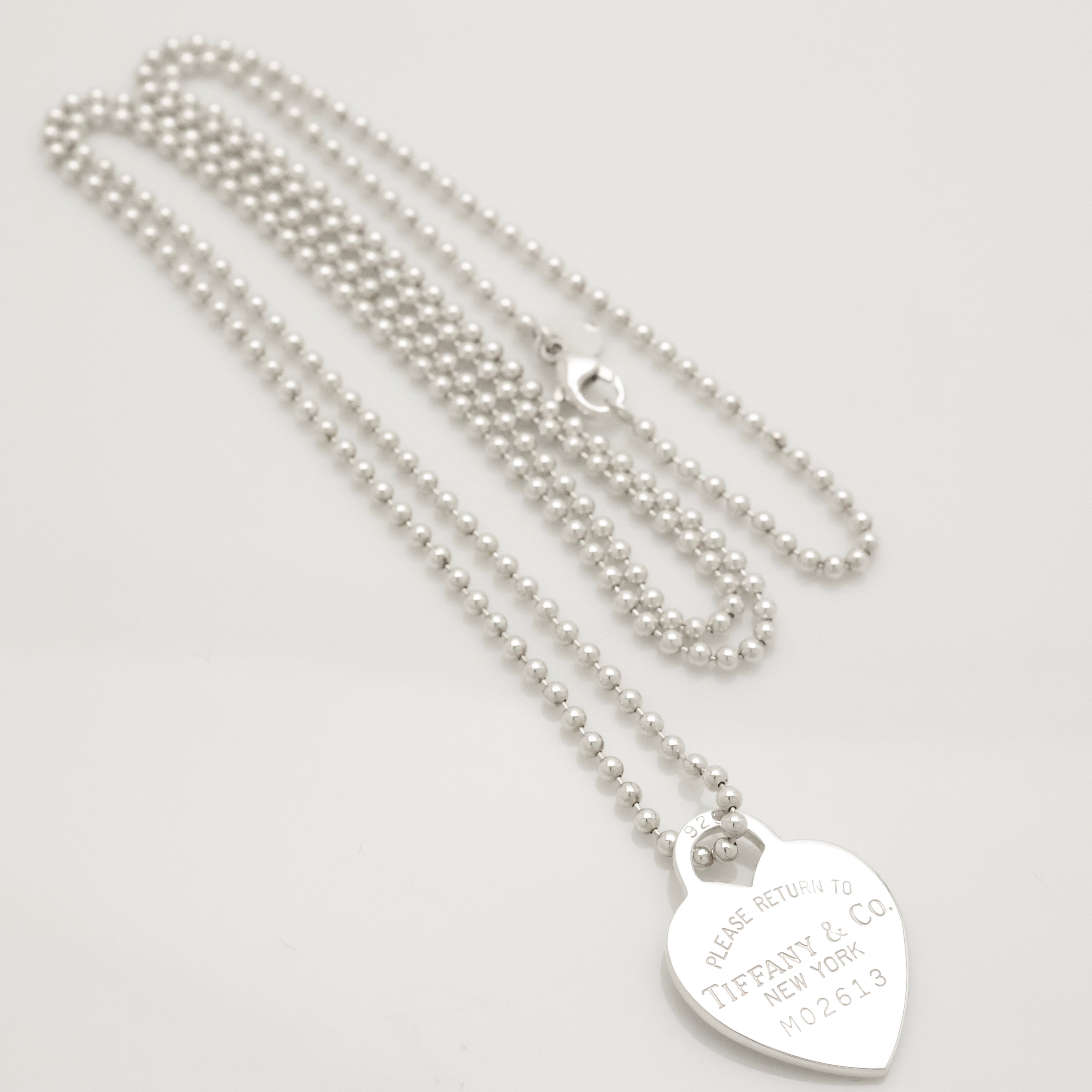 Tiffany & Co. Return to Heart Tag Long Chain Necklace Sterling Silver 925