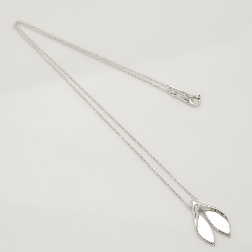 Tiffany & Co. Whale Tail Pendant Necklace Sterling Silver 925 