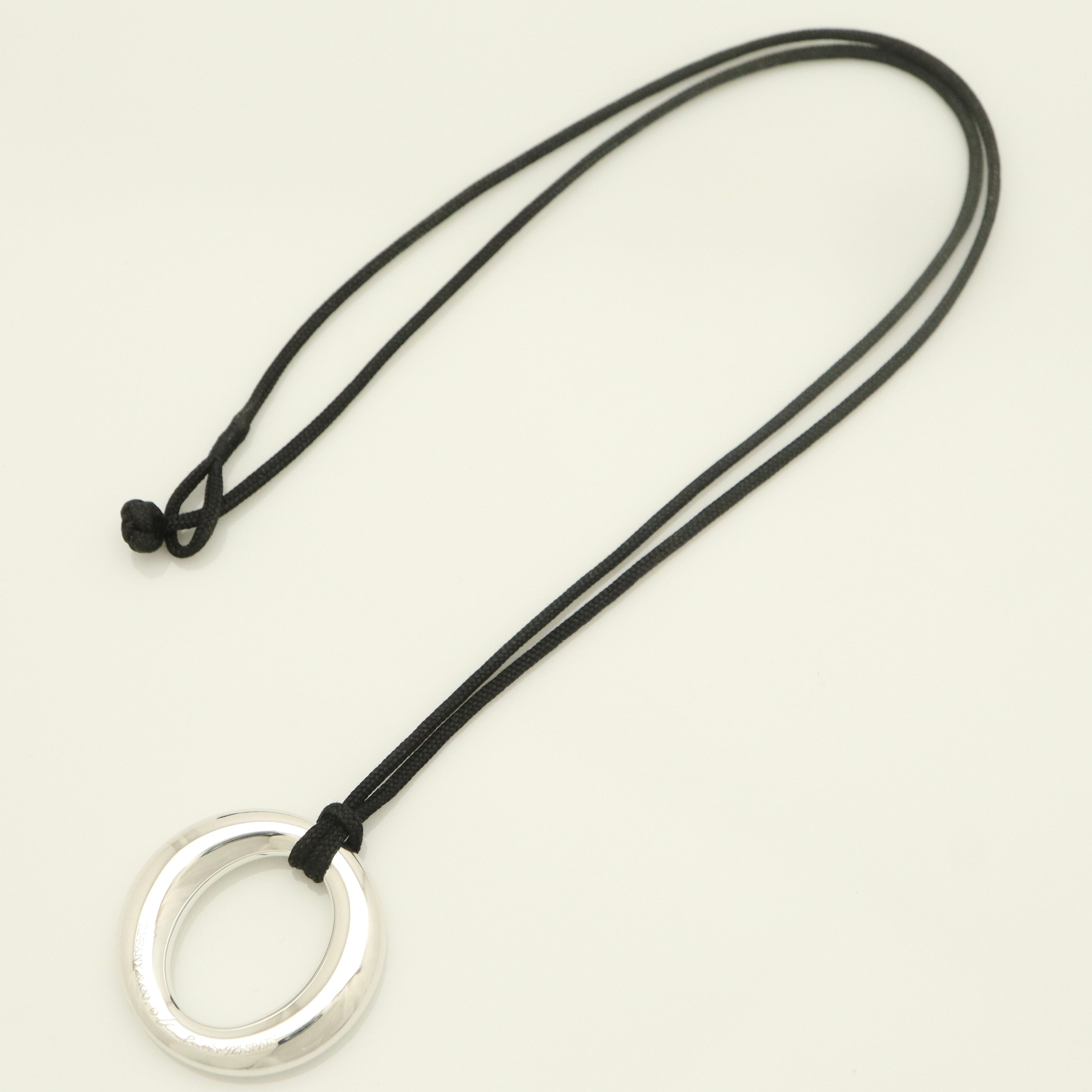  Tiffany & Co. Seviana Silk Cord Necklace Sterling Silver 925