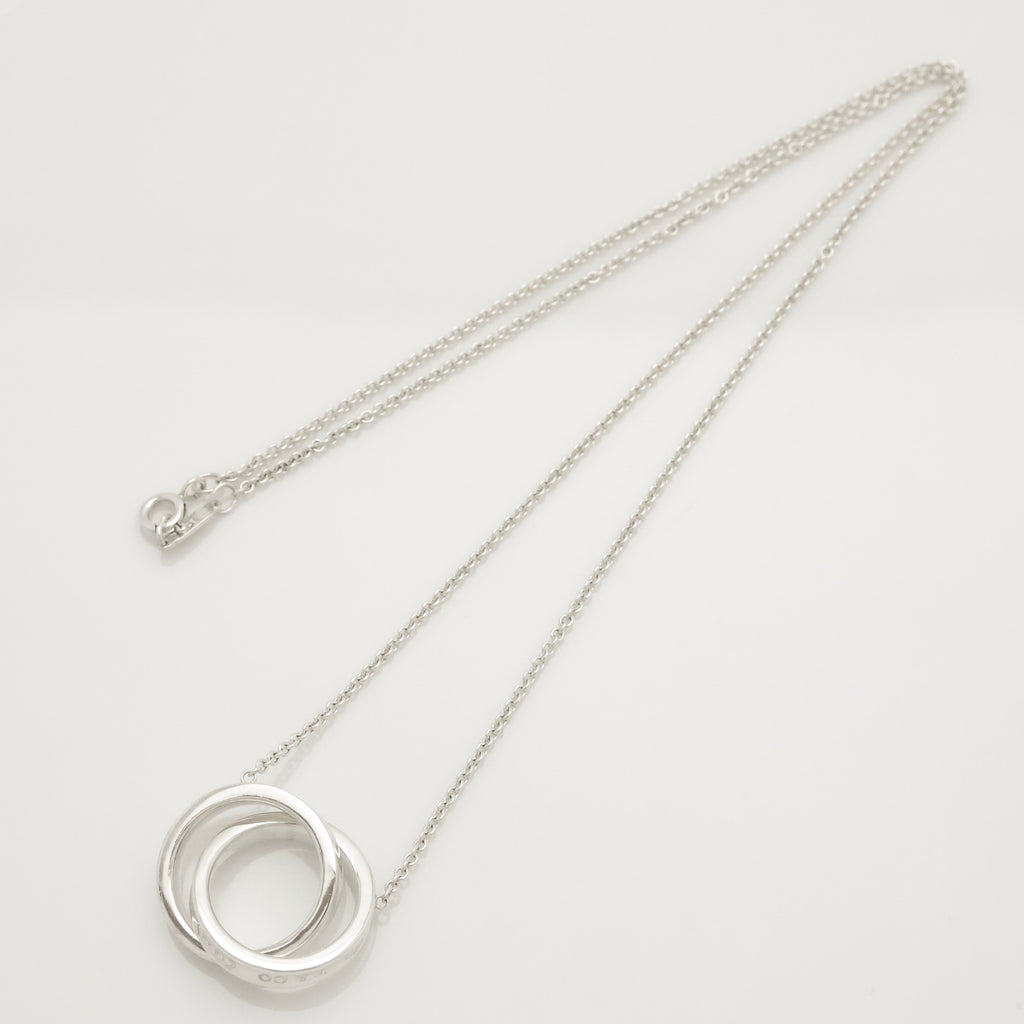 Tiffany & Co. 1837 Interlocking Circles Lariat Necklace Sterling Silver 925