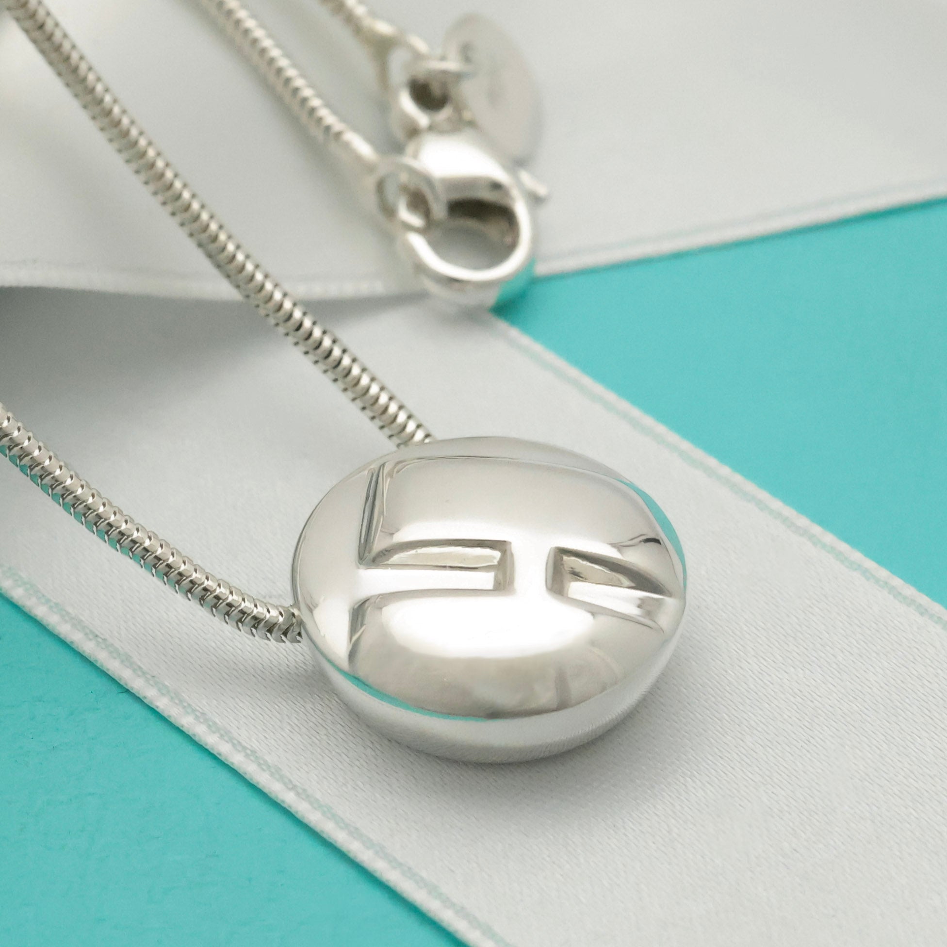 TIFFANY&Co. イニシャル レター H ラウンド スネーク チェーン ネックレス AG925