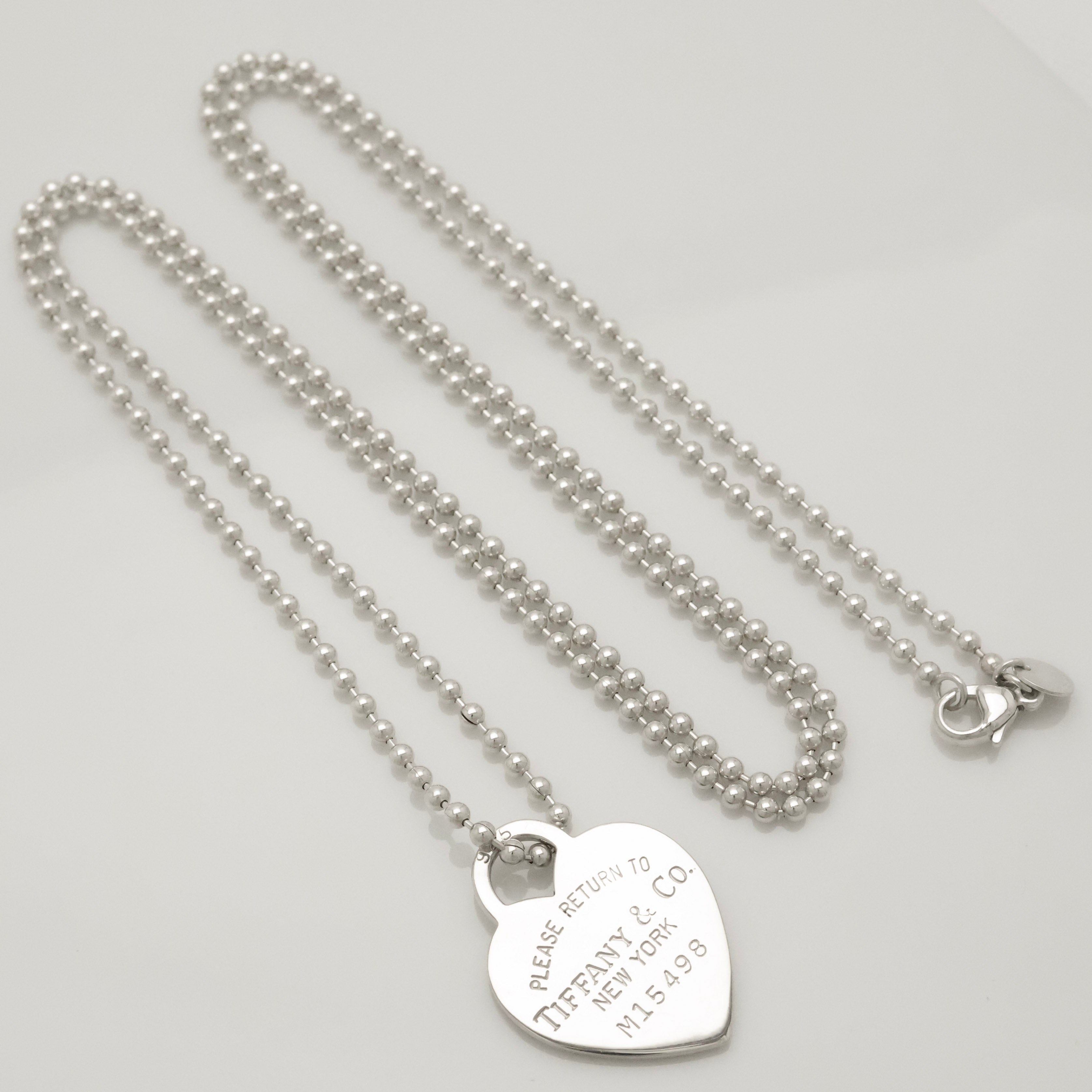 Tiffany & Co. Return to Small Heart Tag Necklace Pendant Sterling Silver 925