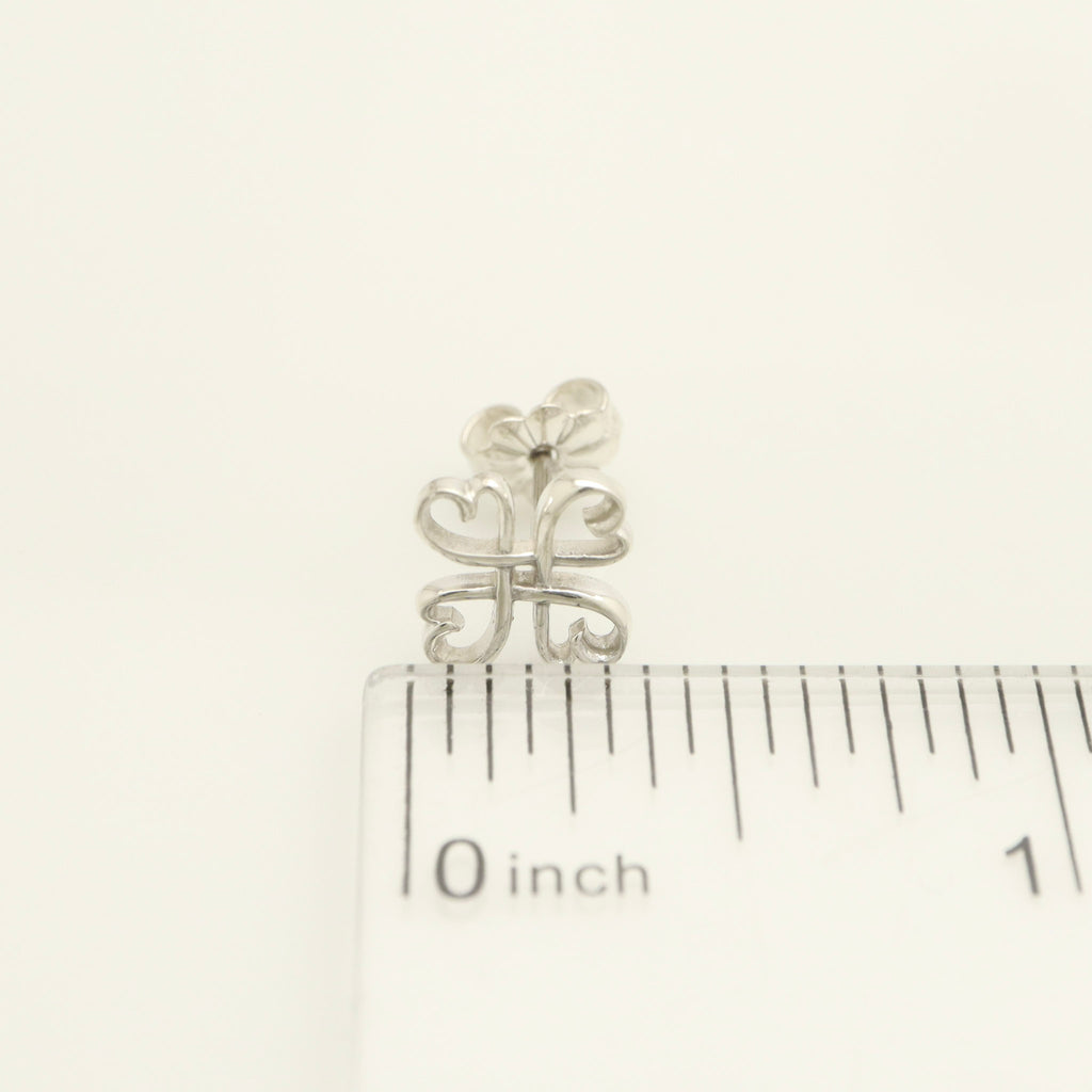  Tiffany & Co. Picasso Loving Heart Clover Stud Earrings Sterling Silver 925 