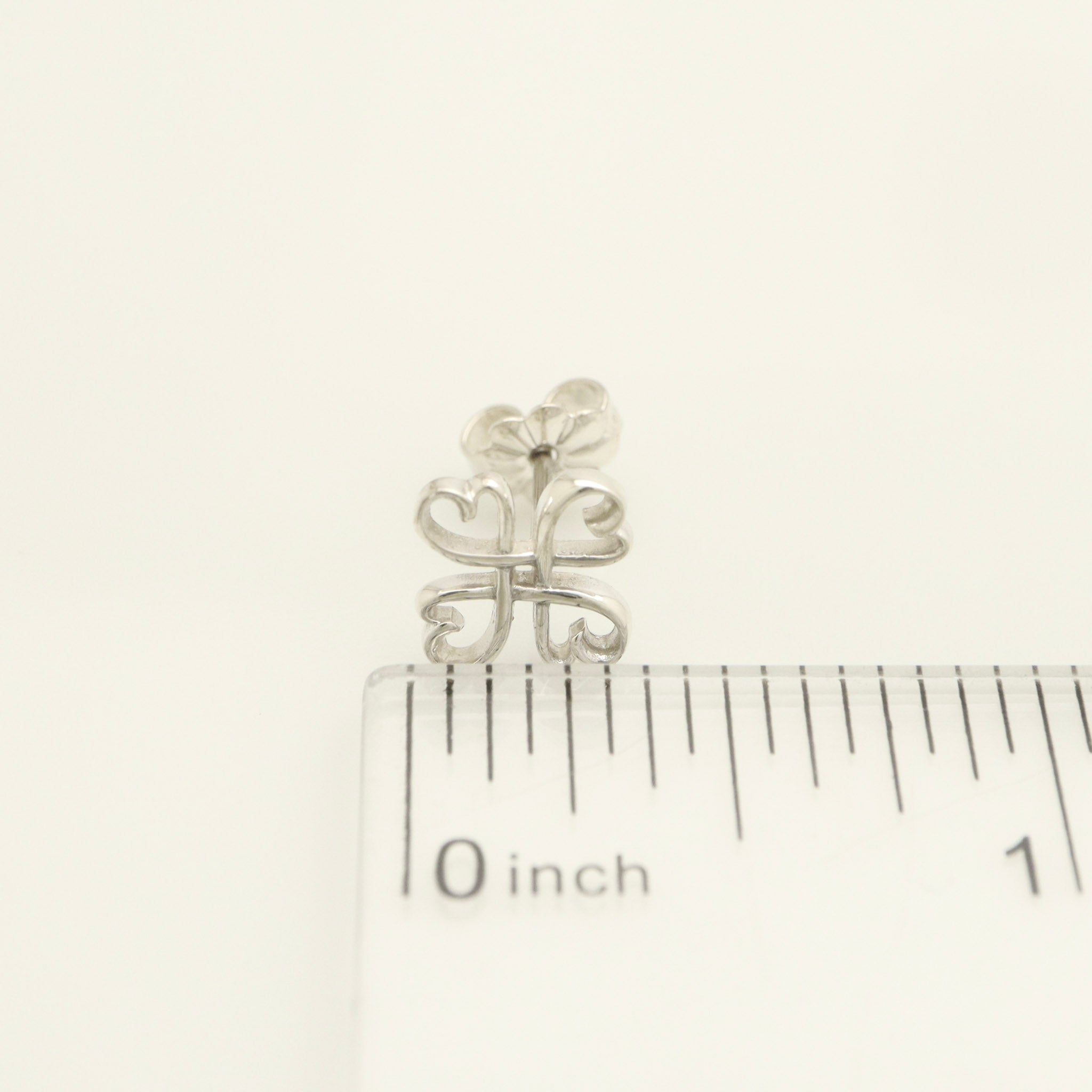  Tiffany & Co. Picasso Loving Heart Clover Stud Earrings Sterling Silver 925 