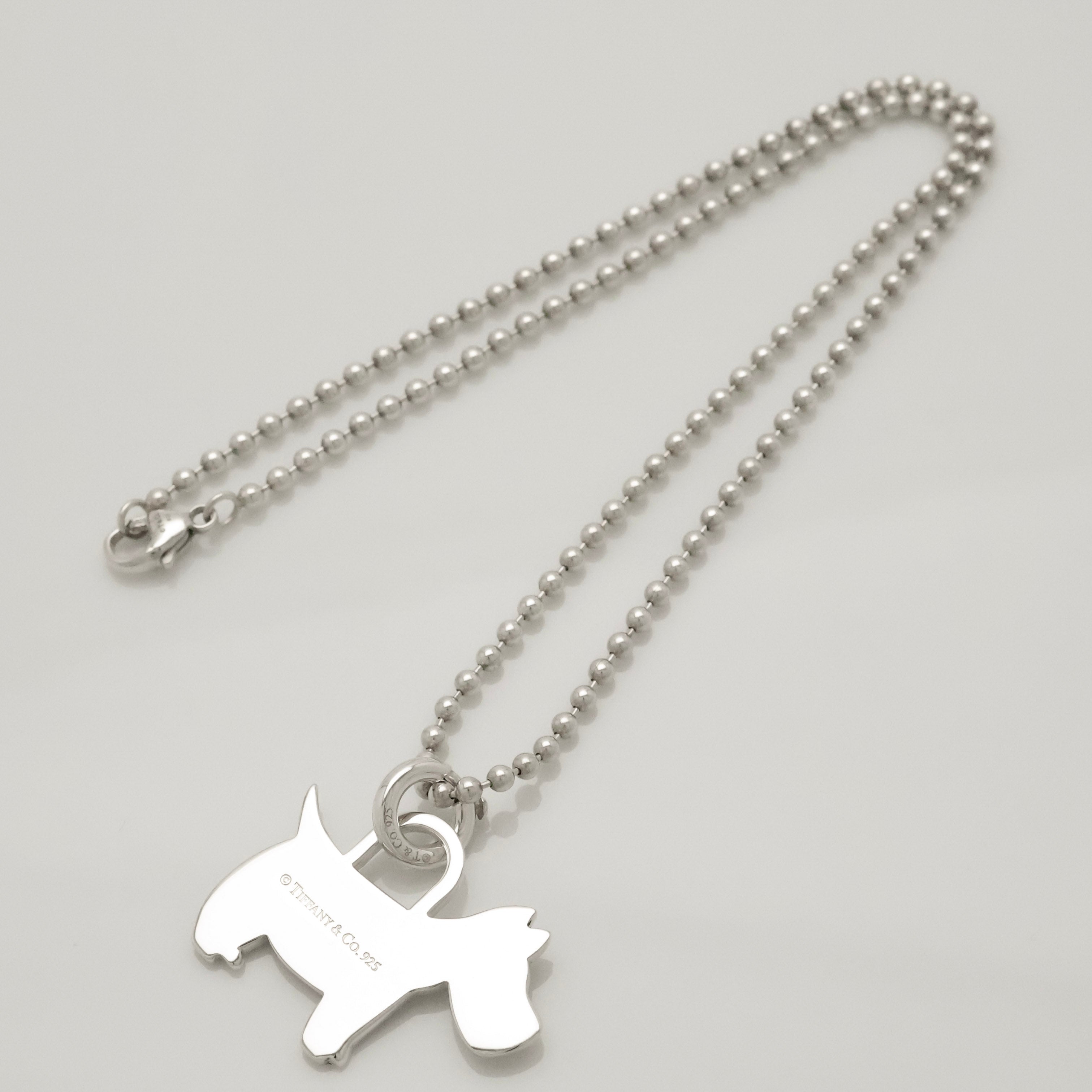 Tiffany & Co. Scottie Terrier Dog Necklacce Sterling Silver 925