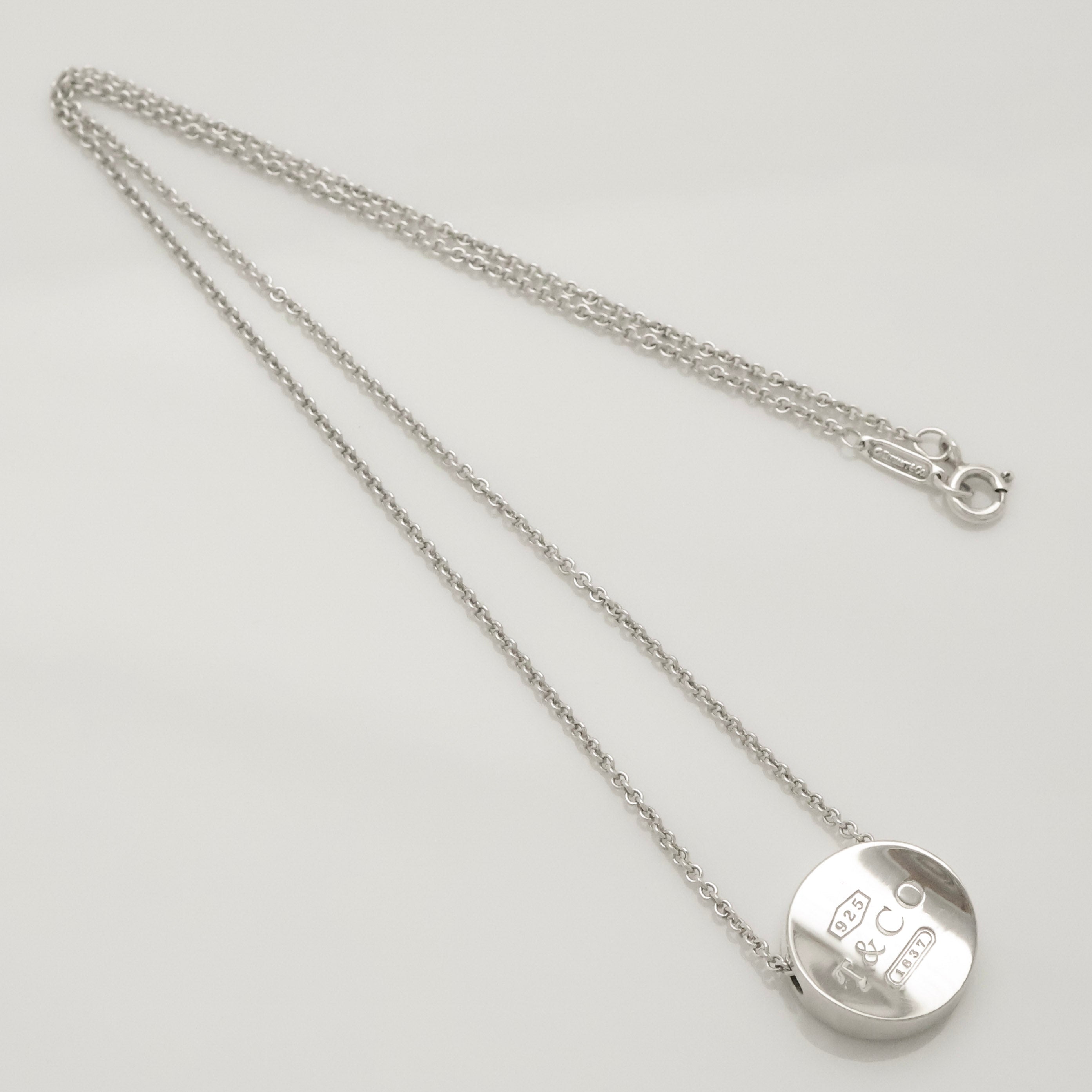 Tiffany & Co. 1837 Concave Circle Necklace Sterling Silver 925
