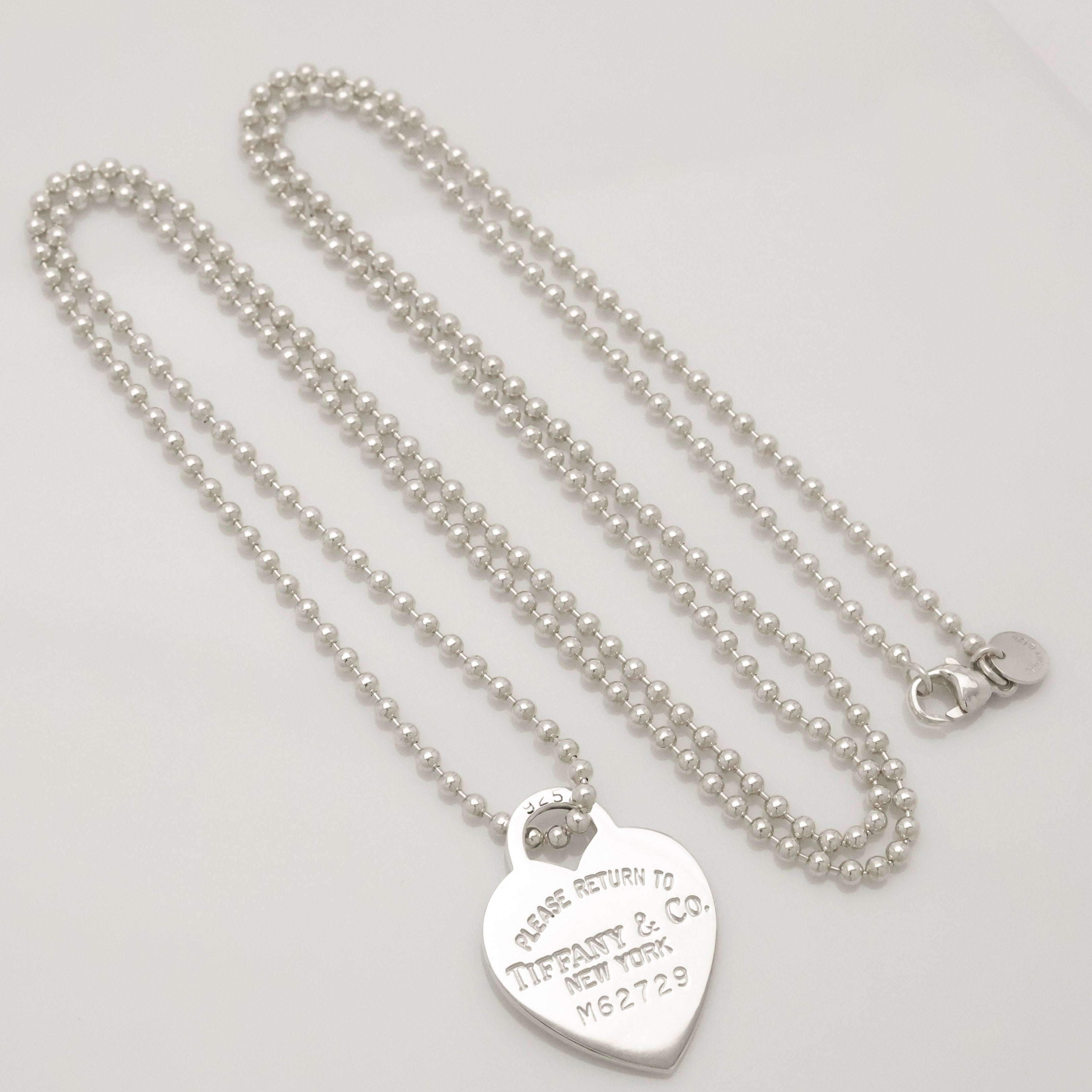 Tiffany & Co. Return to Heart Tag Long Chain Necklace Sterling Silver 925