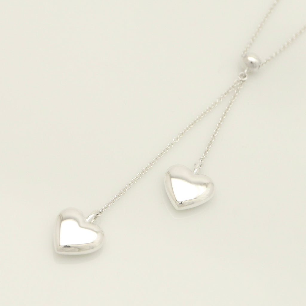 TIFFANY&Co. ダブル パフ ハート ドロップ ネックレス AG925