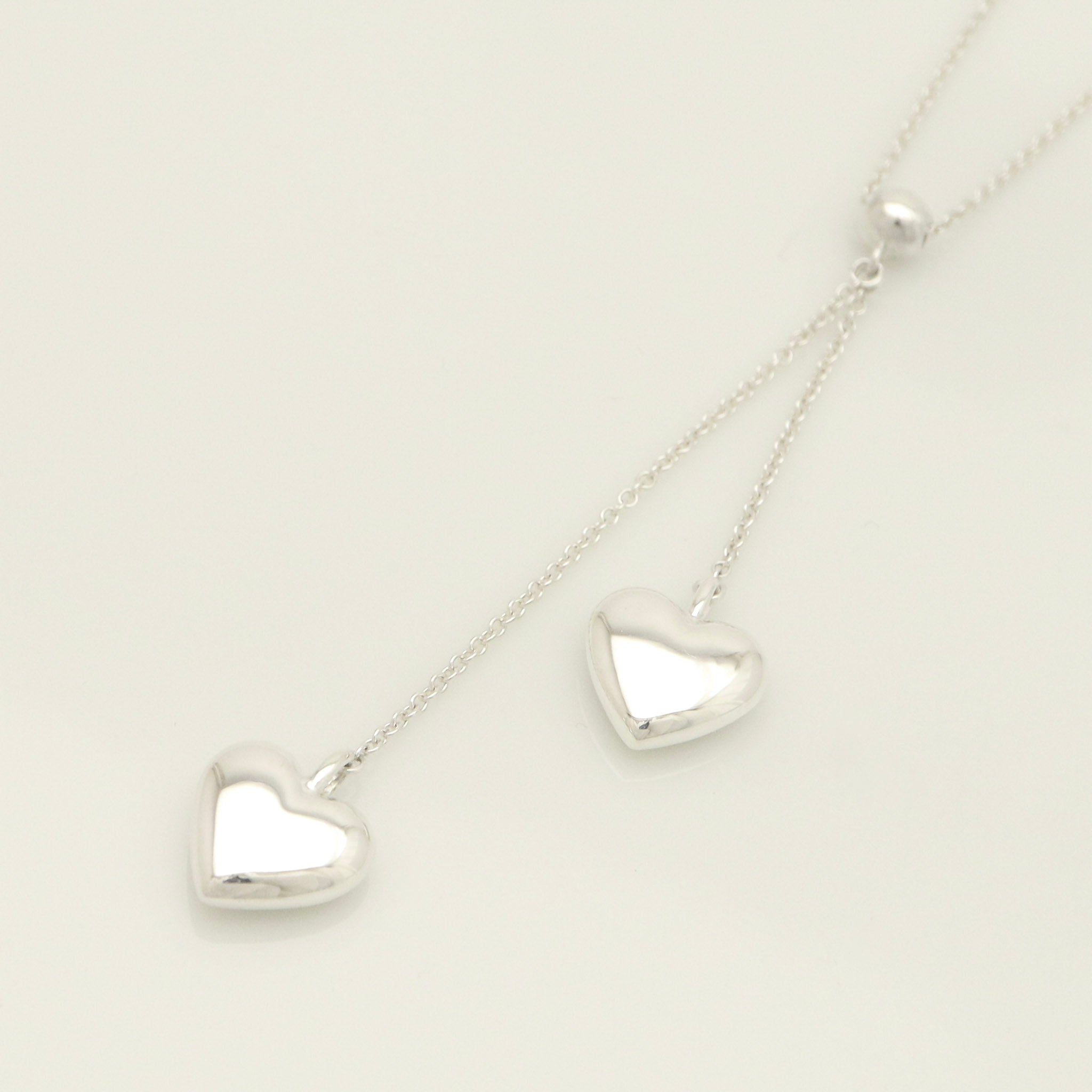 TIFFANY&Co. ダブル パフ ハート ドロップ ネックレス AG925