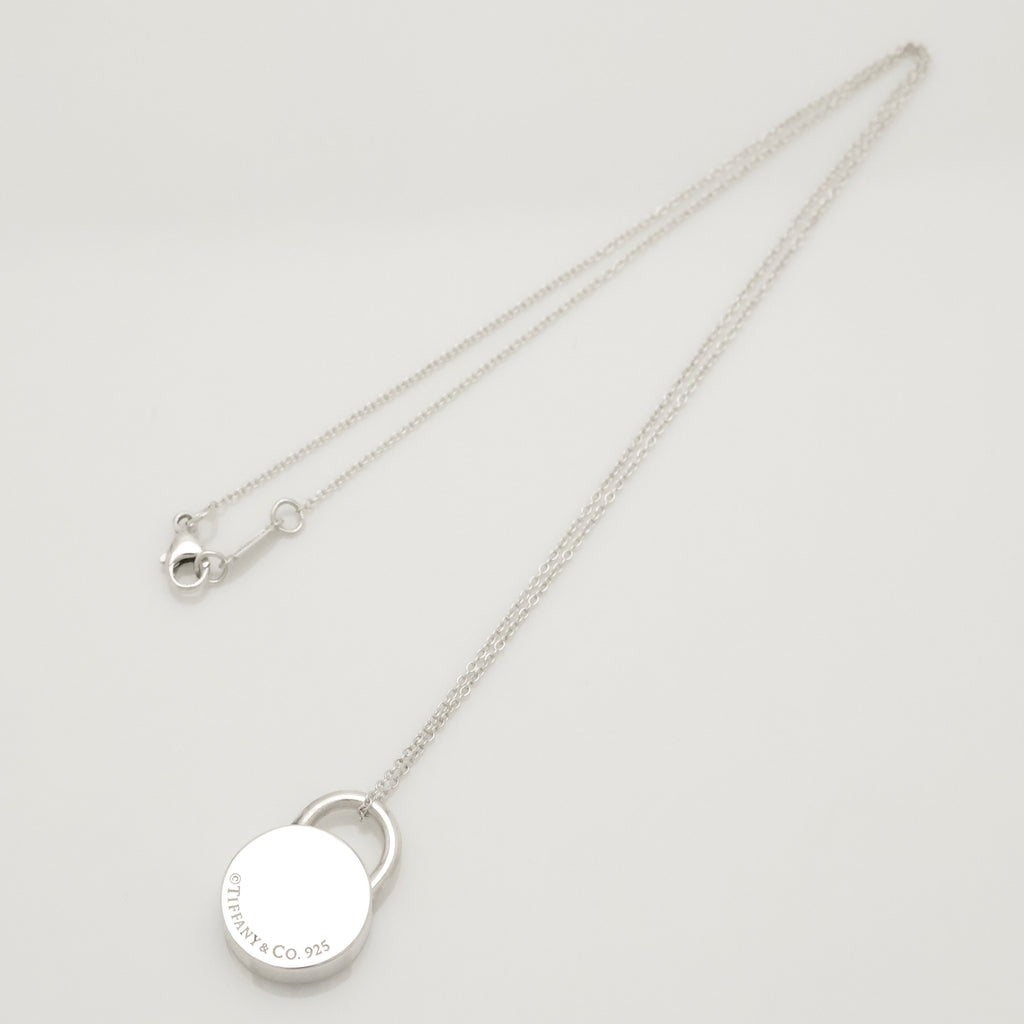 Tiffany & Co. 1837 Round Lock Padlock Pendant Necklace Sterling Silver 925