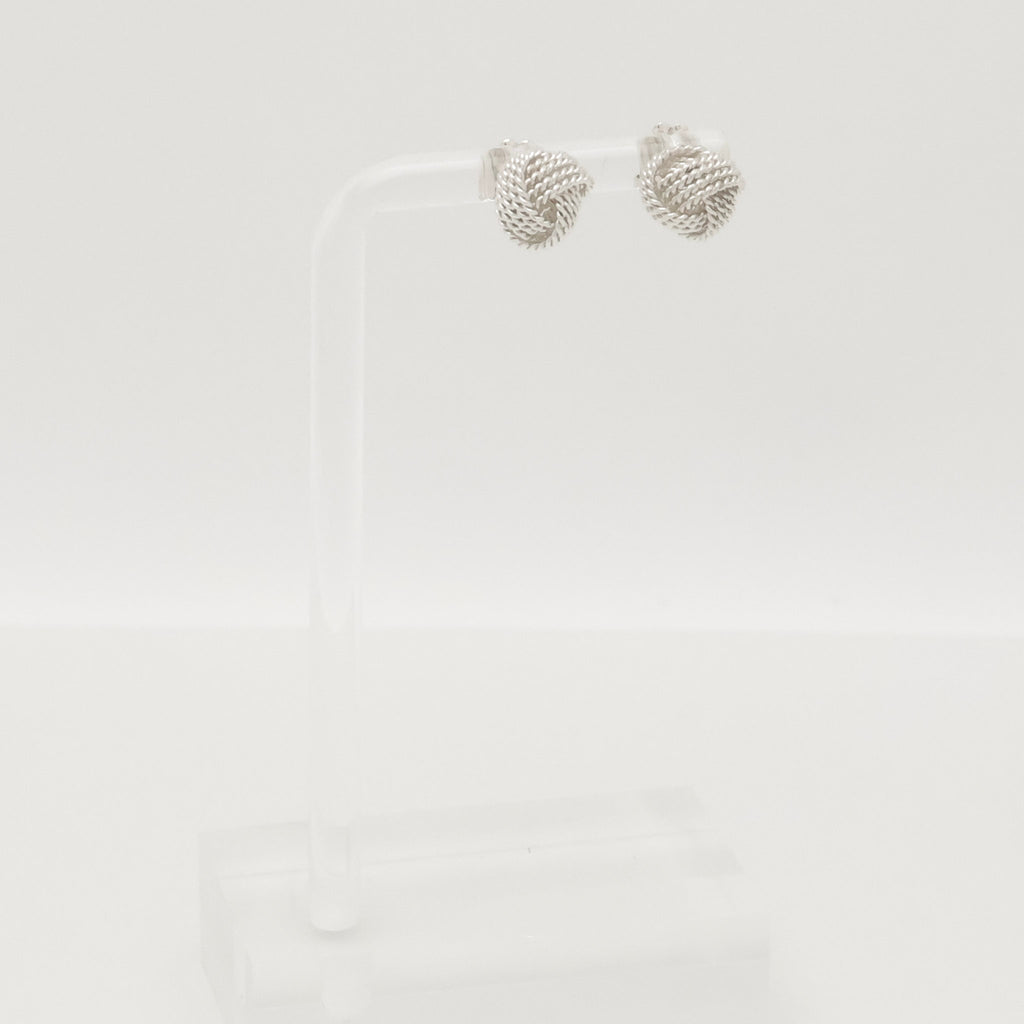Tiffany & Co. Somerset Twist Knot Mesh Stud Earring Sterling Silver 925
