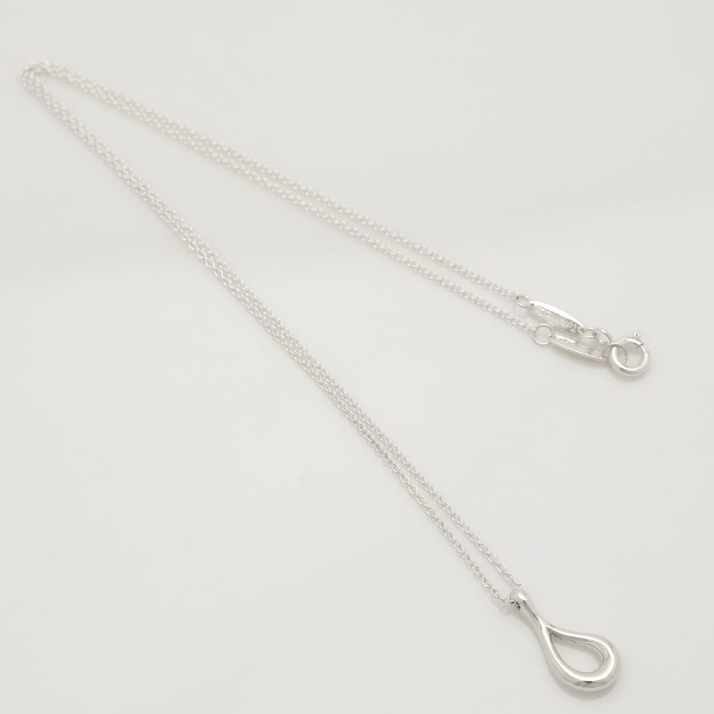  Tiffany & Co. Open Teardrop Necklace Pendant Sterling Silver 925 