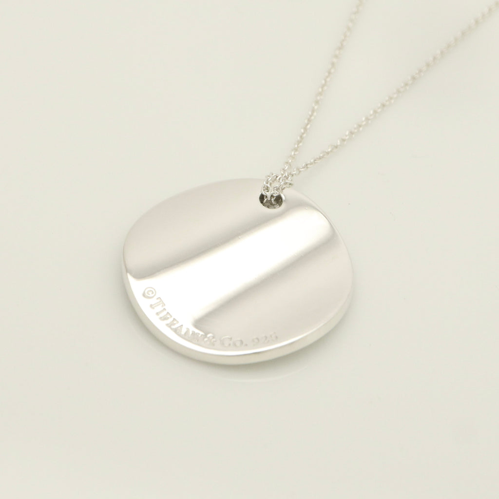Tiffany & Co. Notes New York Large Wavy Round Circle Necklace Sterling Silver 925