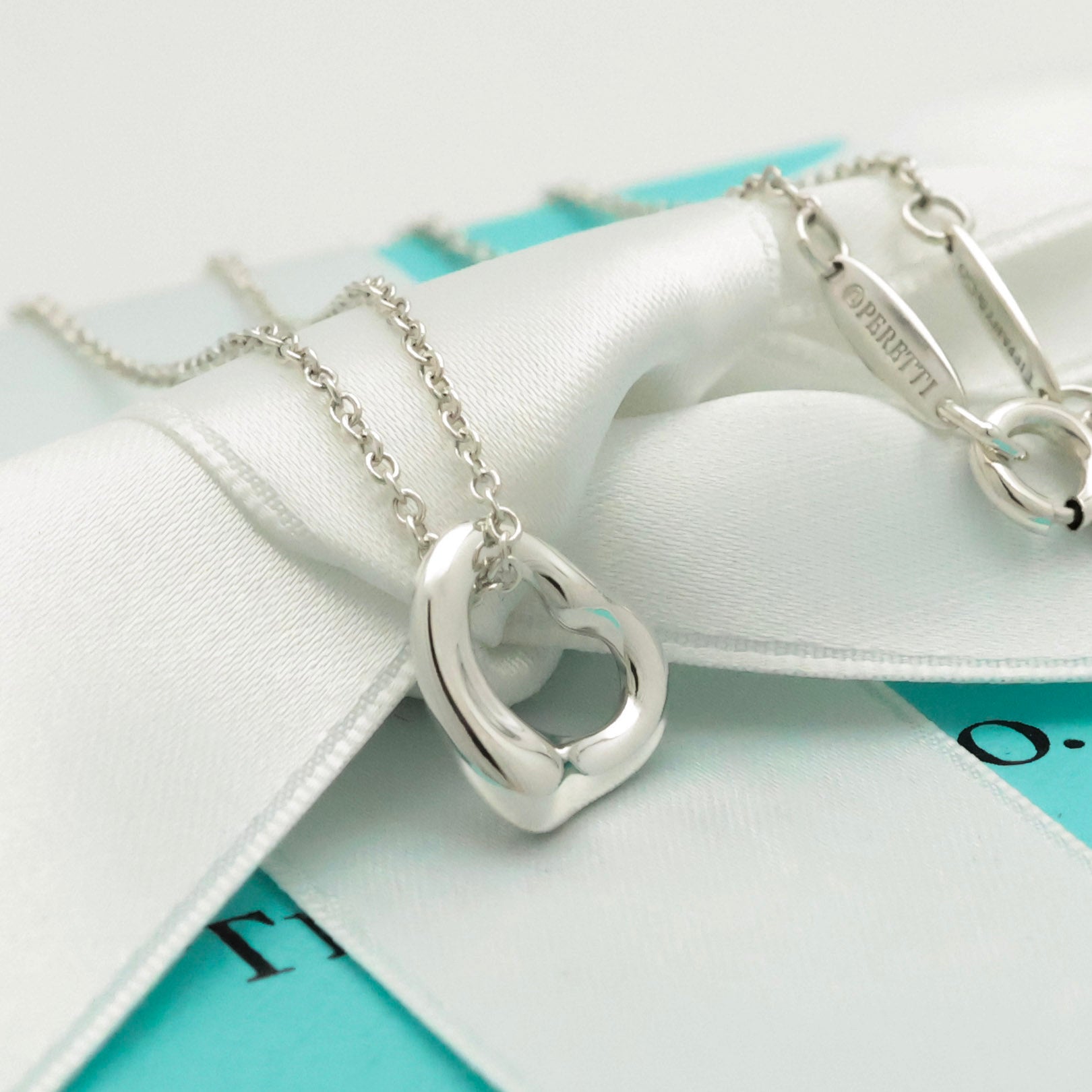 TIFFANY&Co. オープンハート 11mm エルサペレッティ ネックレス AG925