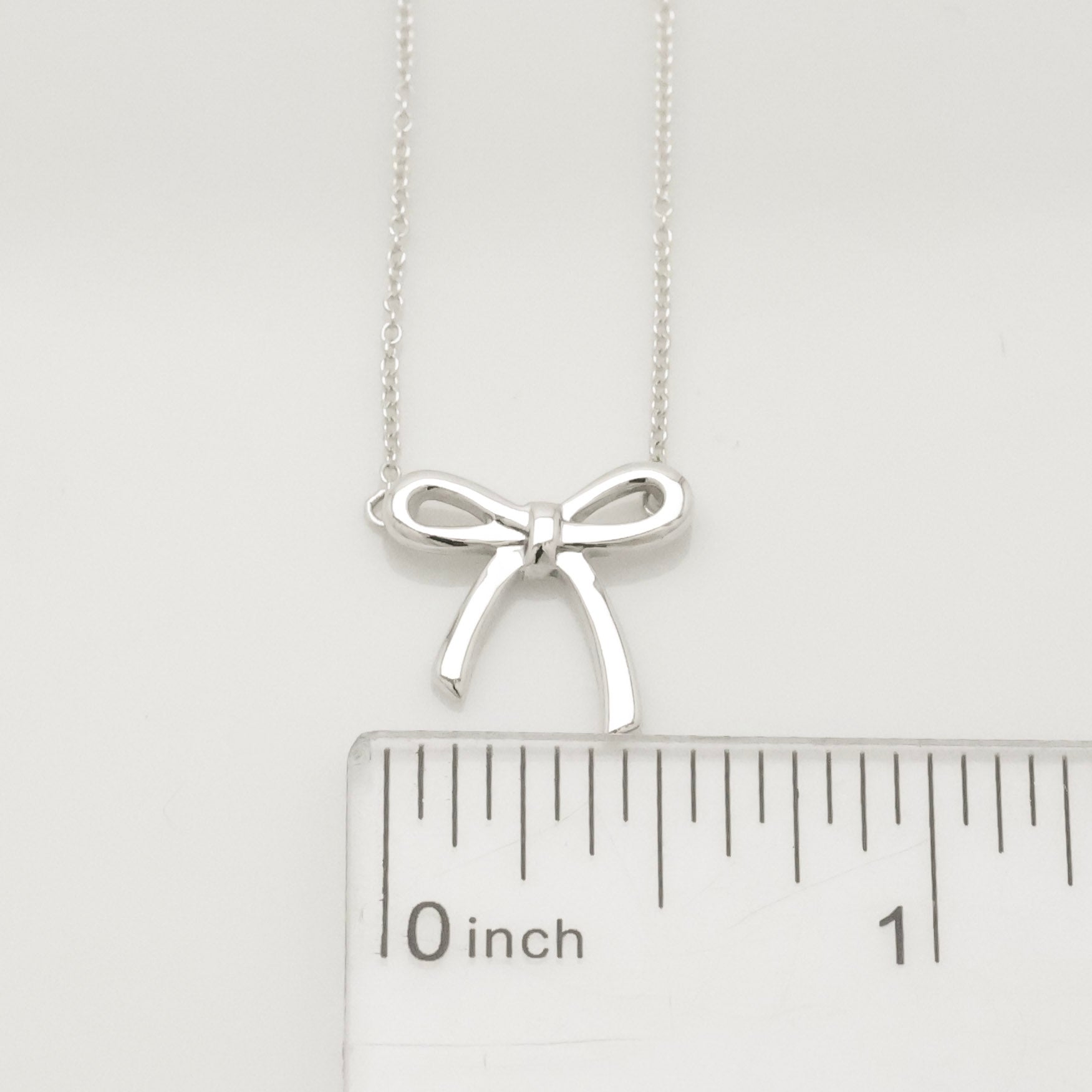 Tiffany & Co. Ribbon Bow Necklace Pendant  Sterling Silver 925 