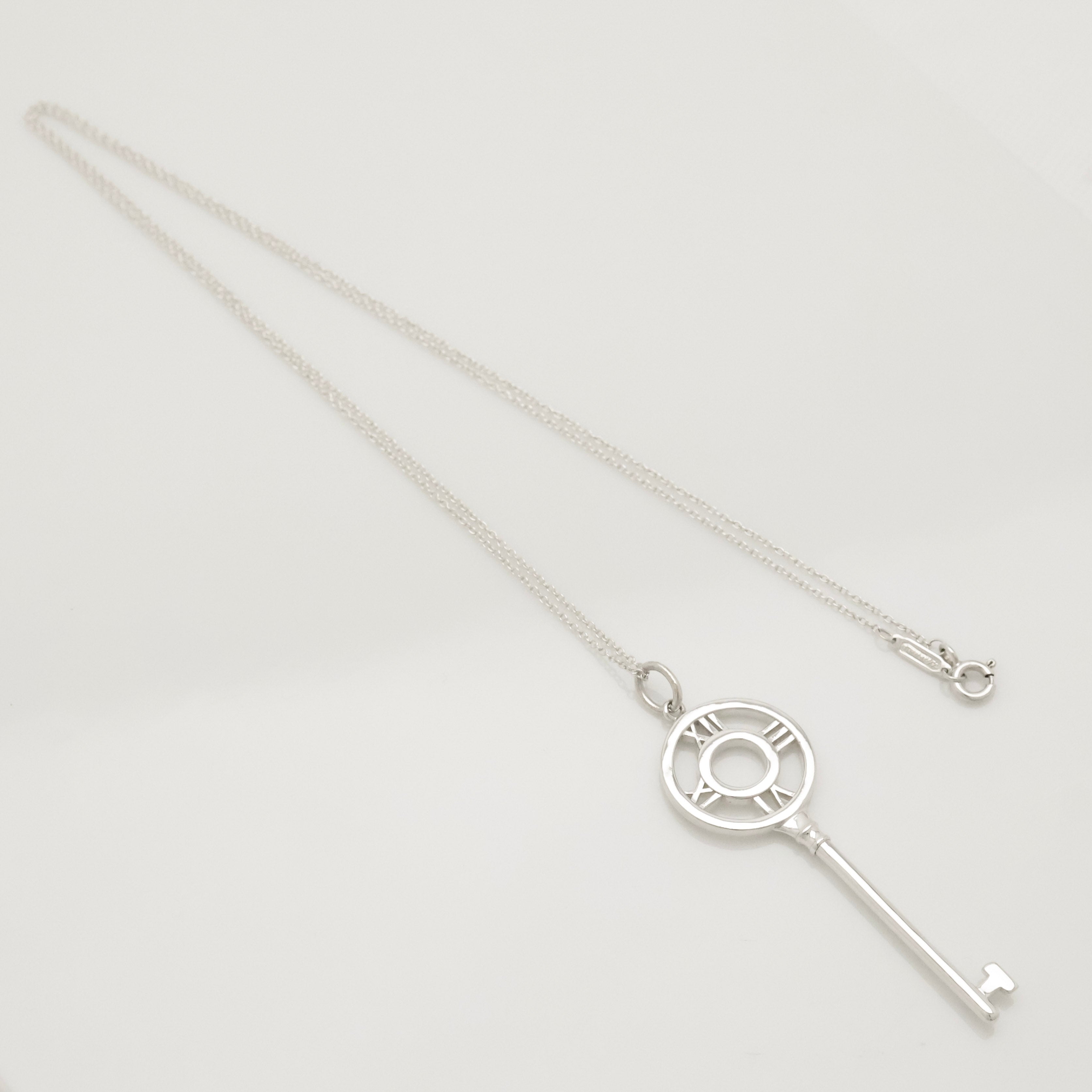  Tiffany & Co. Large Atlas Key Pendant Necklace Sterling Silver 925 