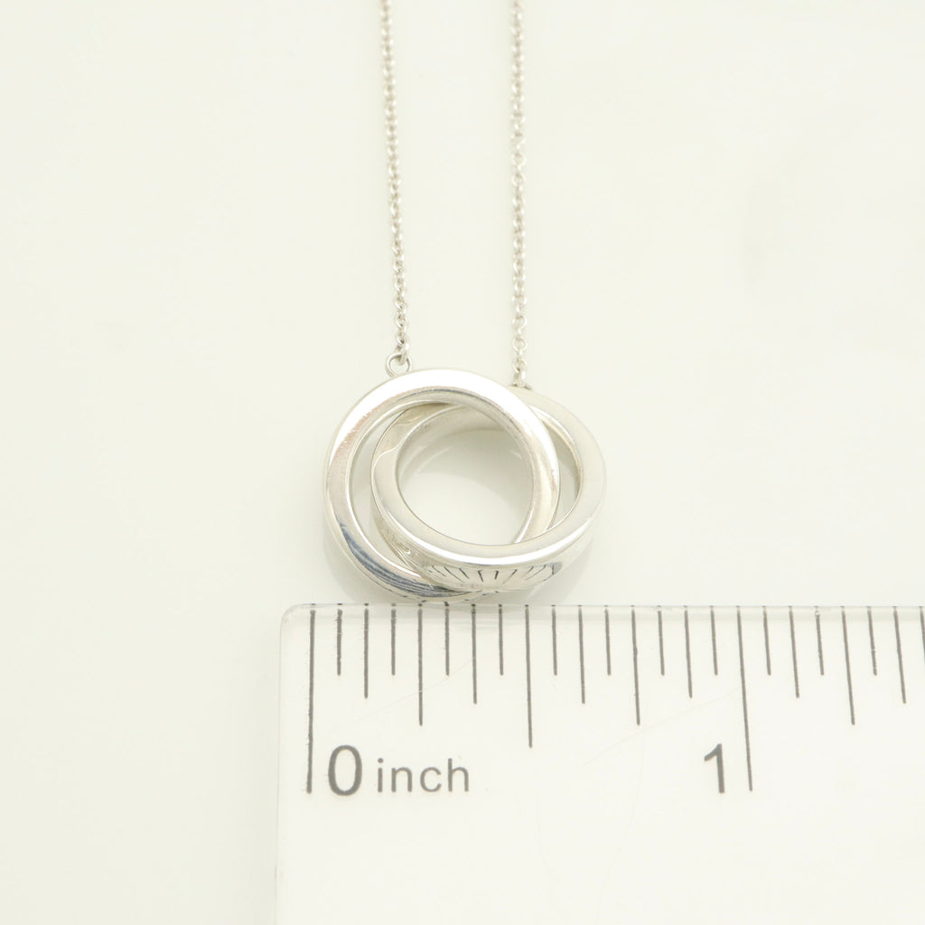 Tiffany & Co. 1837 Interlocking Circles Lariat Necklace Sterling Silver 925