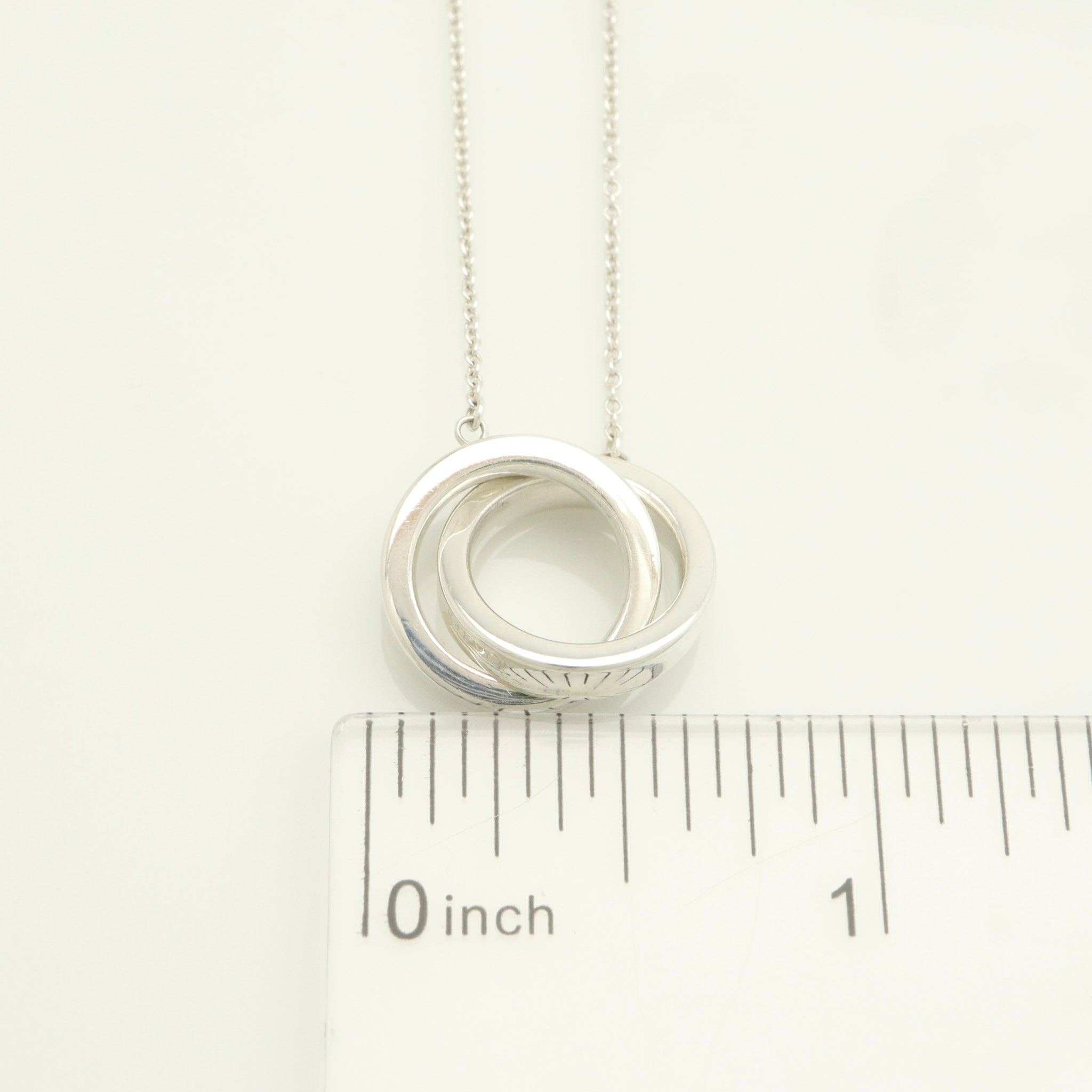 Tiffany & Co. 1837 Interlocking Circles Lariat Necklace Sterling Silver 925