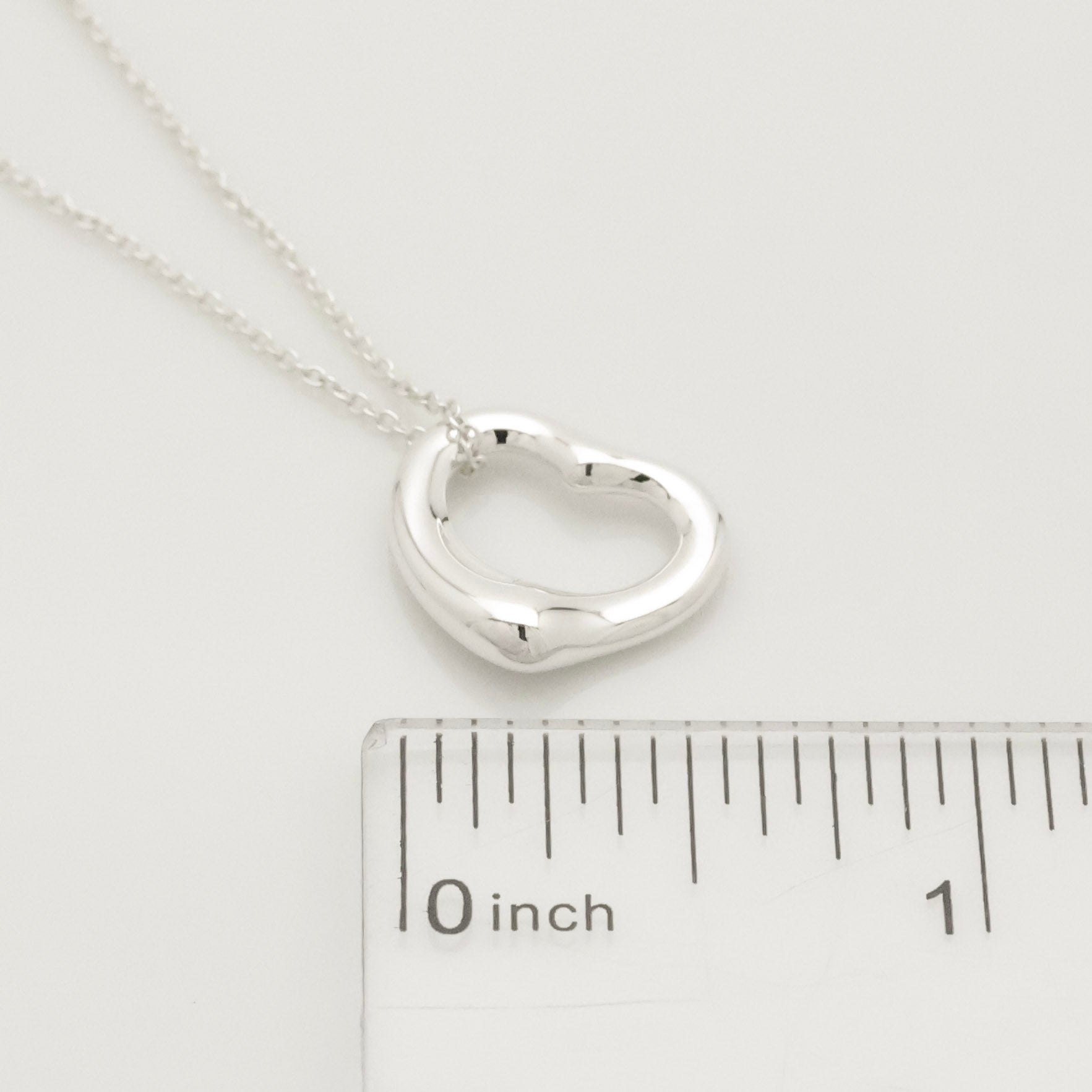 Tiffany & Co. Open Heart 16mm Pendant Necklace  Sterling Silver 925