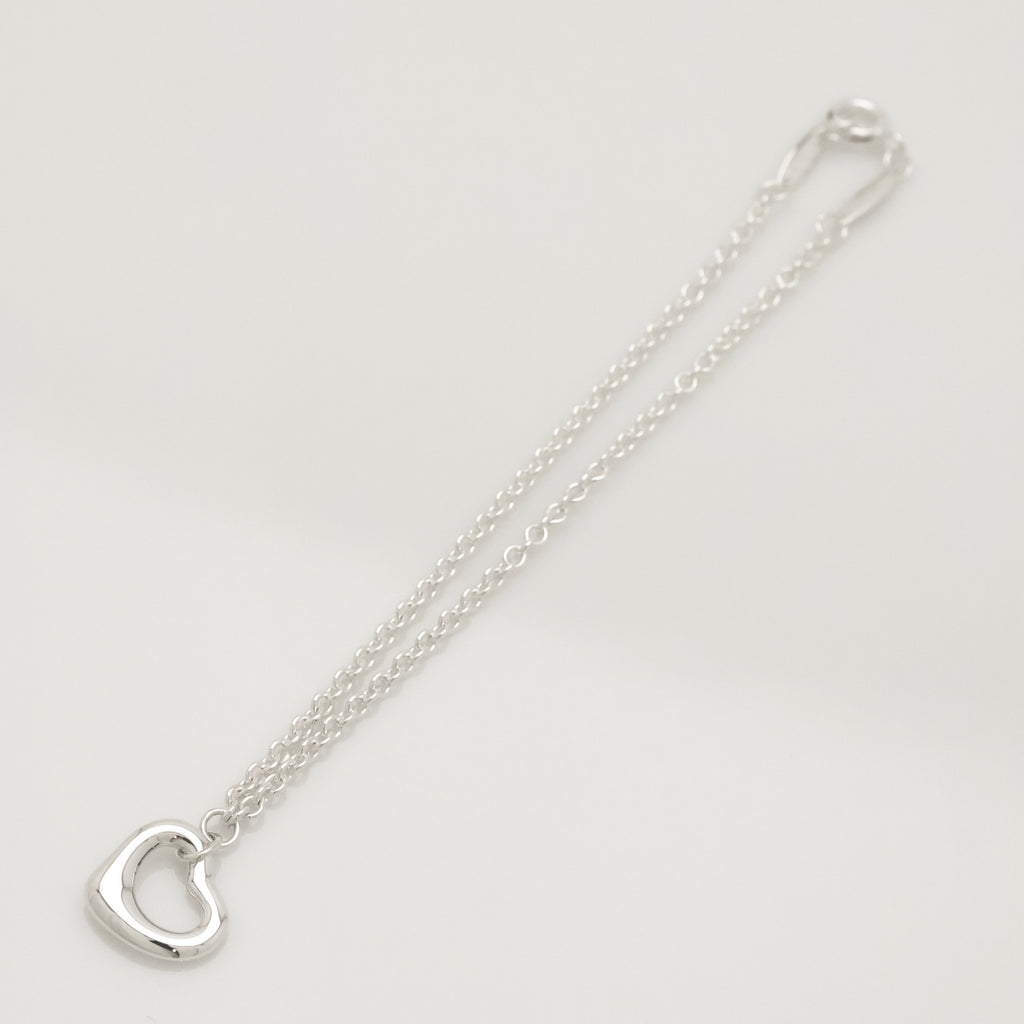 Tiffany & Co. Peretti 11mm Open Heart Bracelet Sterling Silver 925