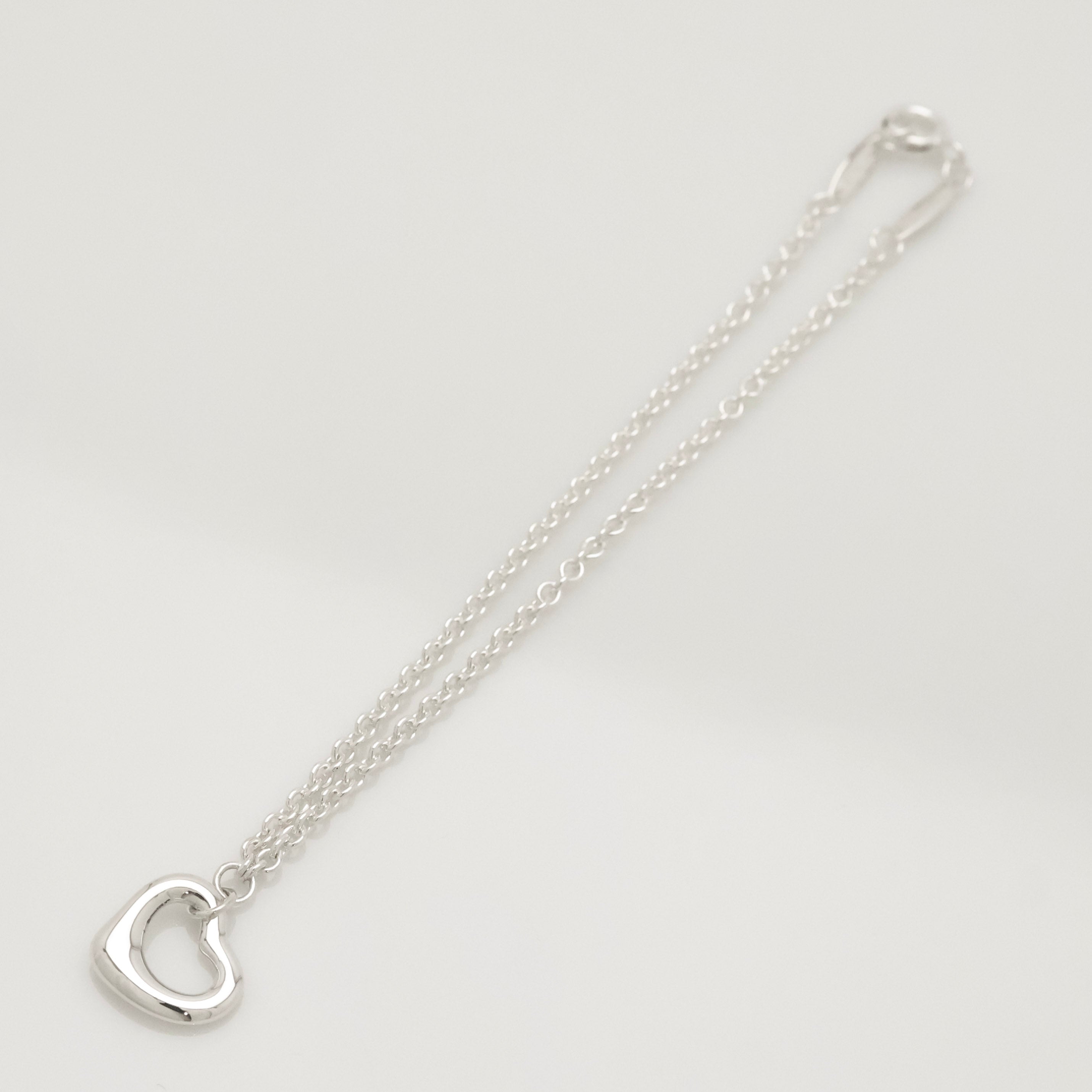 Tiffany & Co. Peretti 11mm Open Heart Bracelet Sterling Silver 925